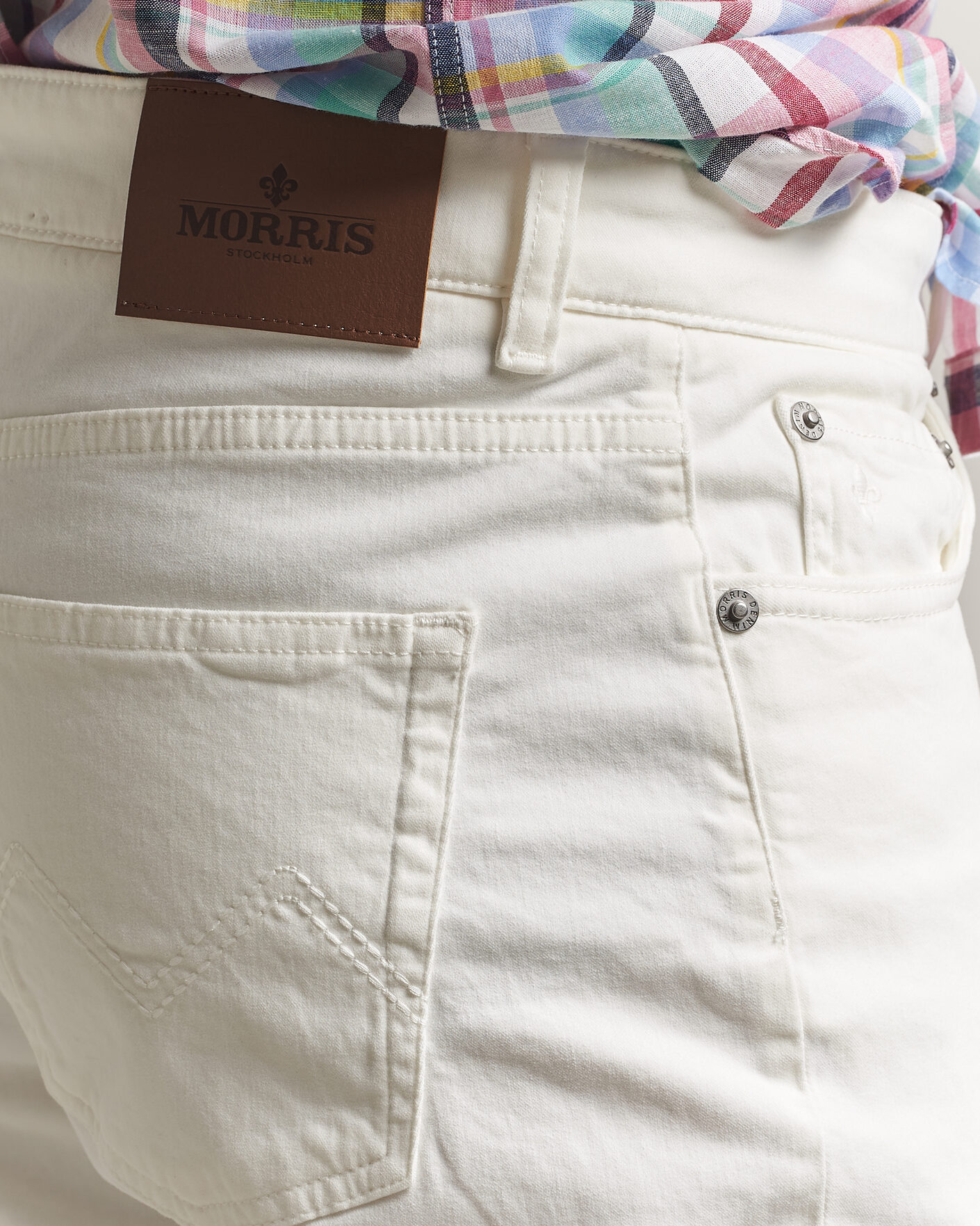 Uomini | Jeans | Morris | James Brushed 5-Pocket Jeans Off White