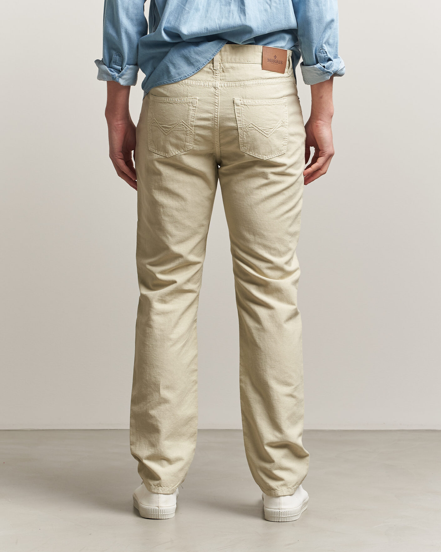 Uomini | Pantaloni | Morris | James Washed Linen 5-Pocket Pants Khaki