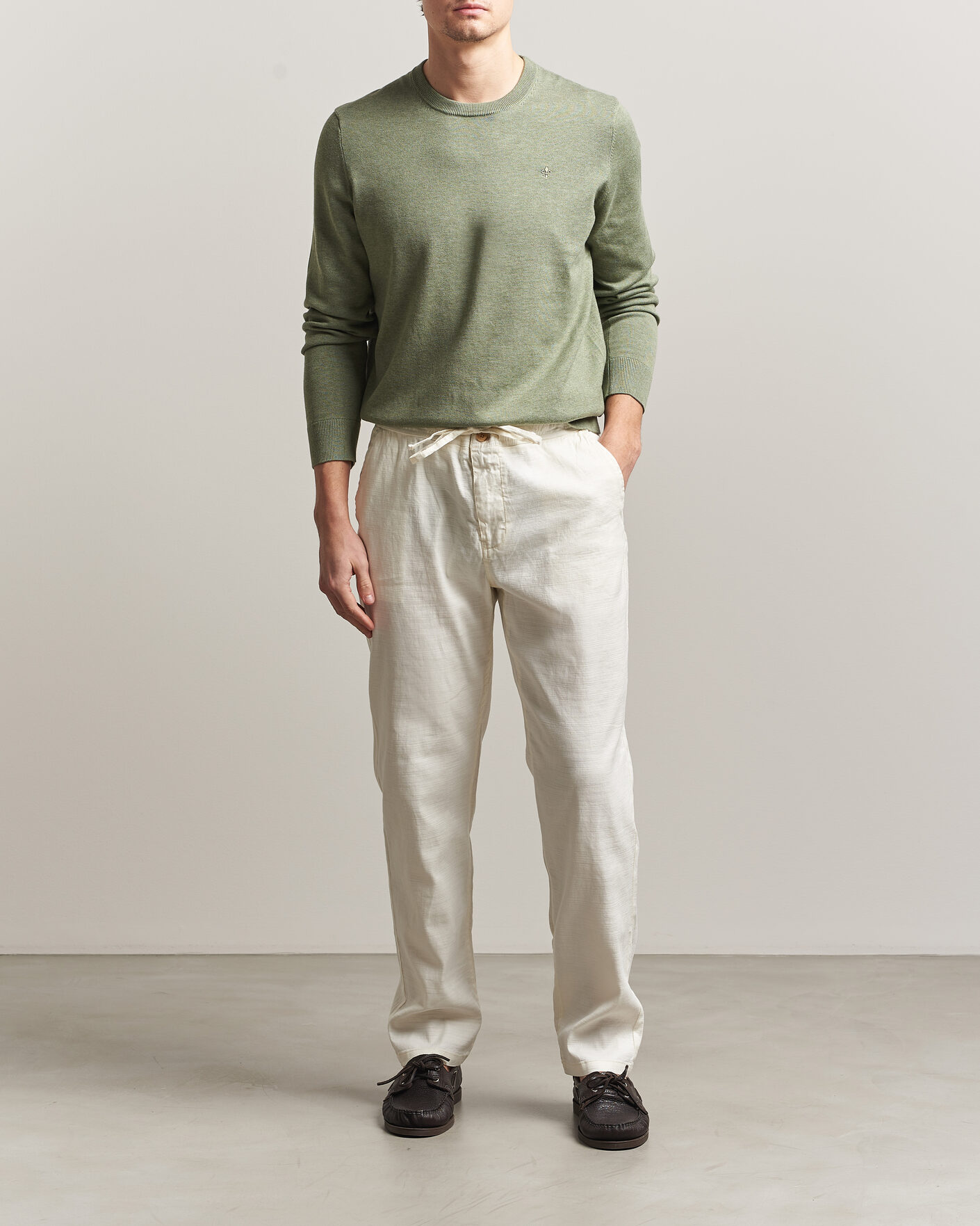 Uomini | Pantaloni | Morris | Fenix Linen Trousers Off White