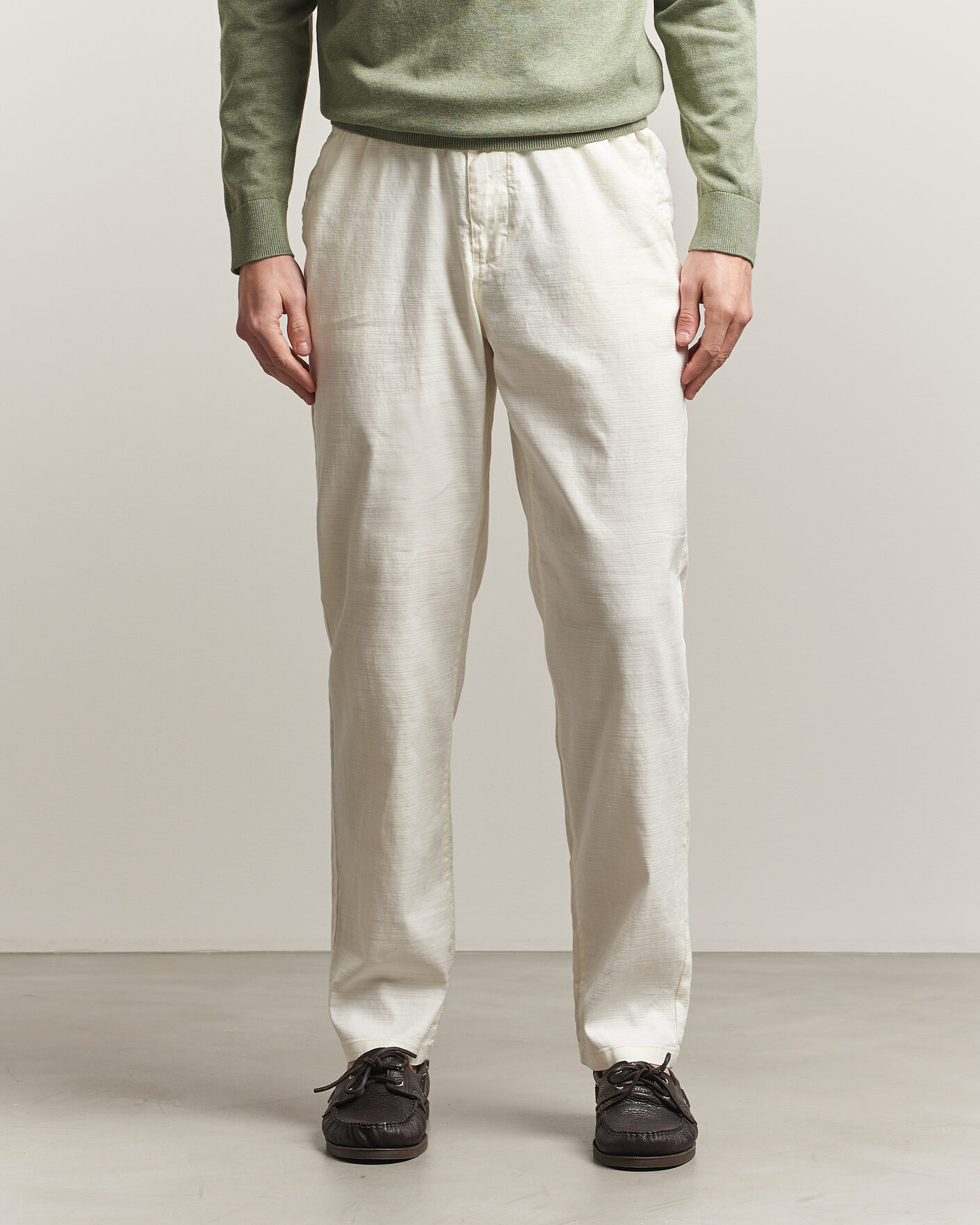 Uomini | Pantaloni | Morris | Fenix Linen Trousers Off White