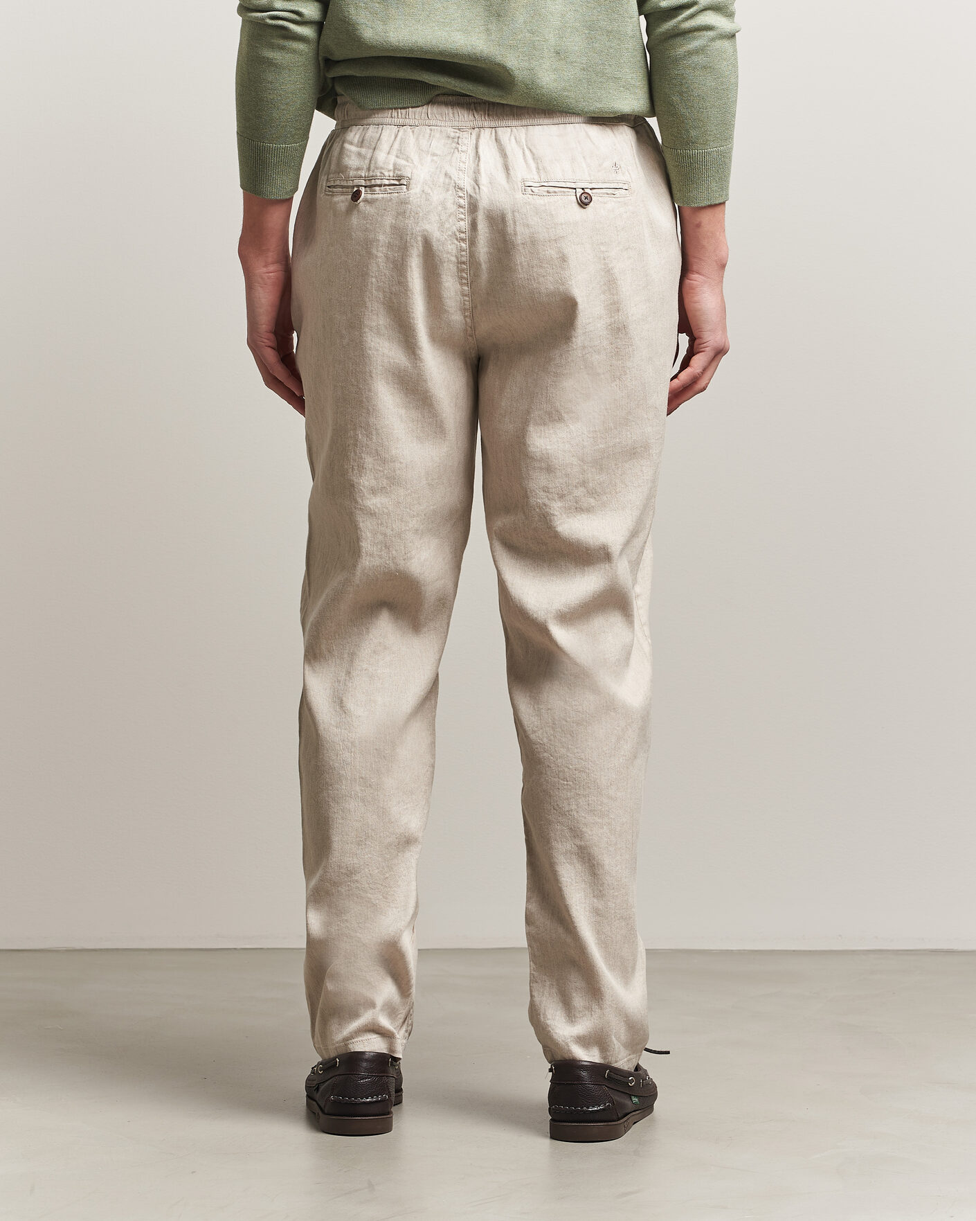Uomini | Pantaloni | Morris | Fenix Linen Trousers Khaki
