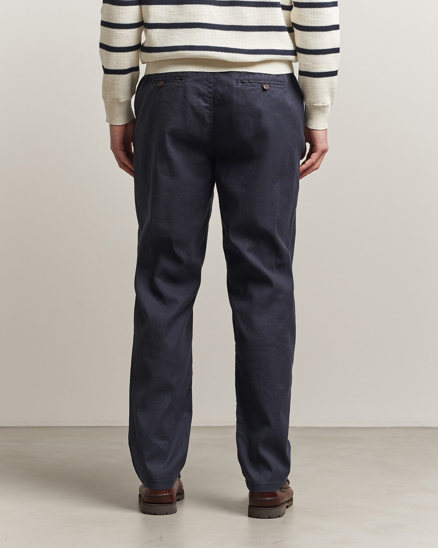 Uomini | Pantaloni | Morris | Fenix Linen Trousers Navy