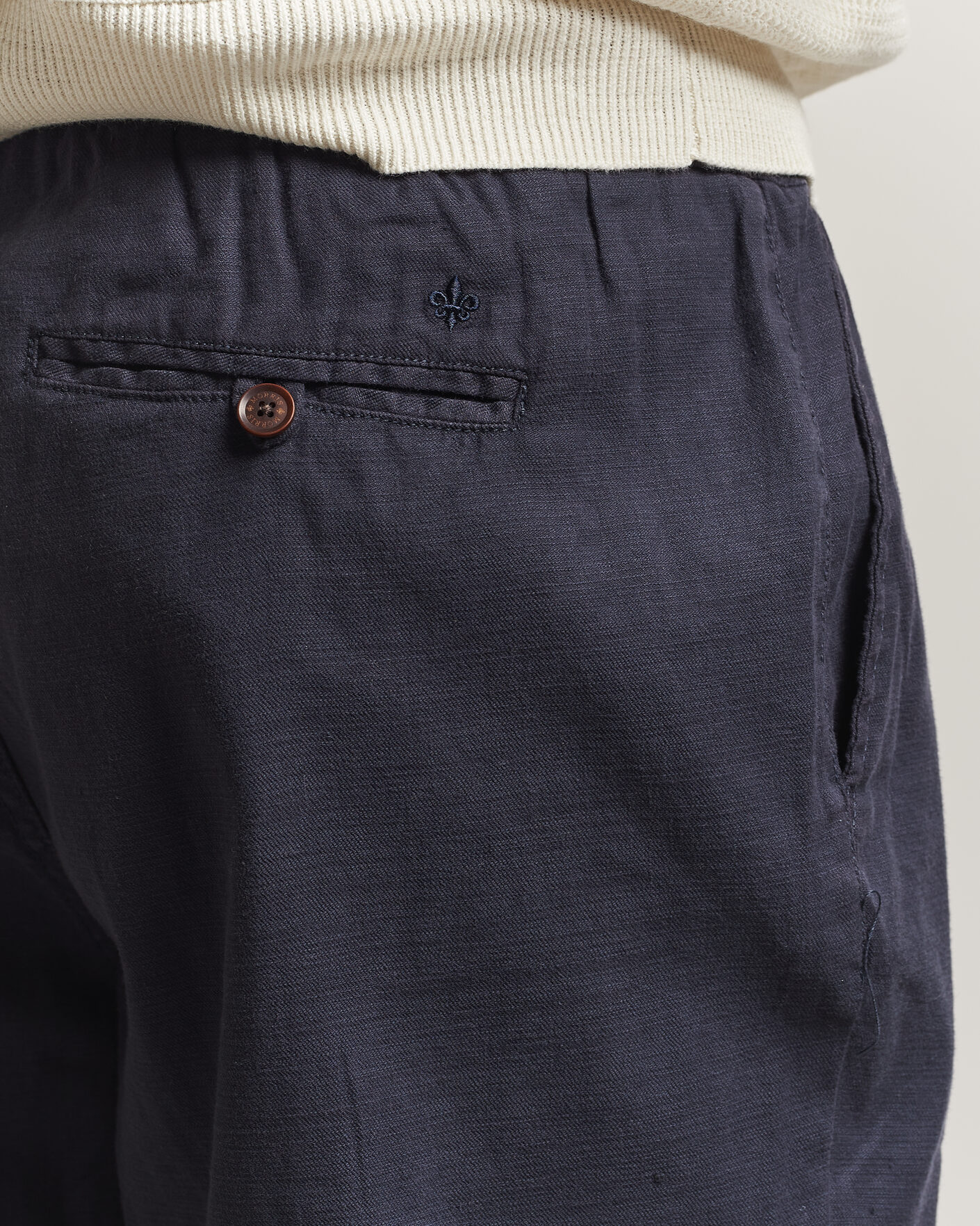 Uomini | Pantaloni | Morris | Fenix Linen Trousers Navy