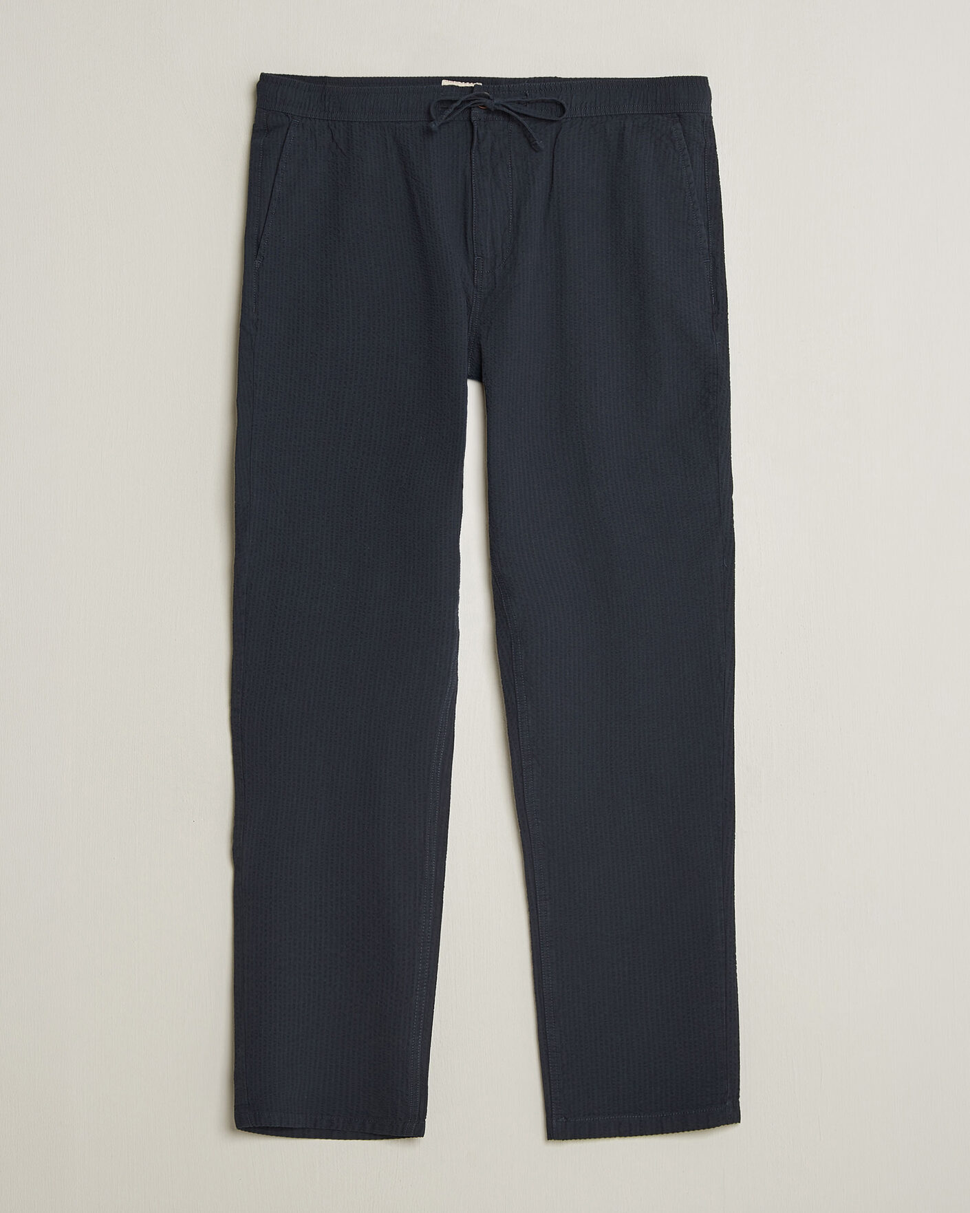 Uomini | Pantaloni | Morris | Fenix Seersucker Trousers Dark Blue