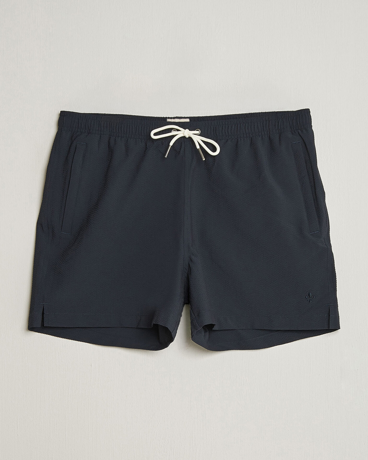 Uomini | Costumi da bagno | Morris | Seersucker Bathing Trunks Dark Blue