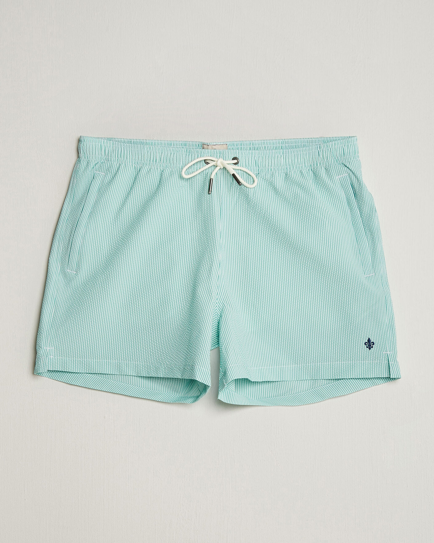 Uomini | Costumi da bagno | Morris | Seersucker Bathing Trunks Green