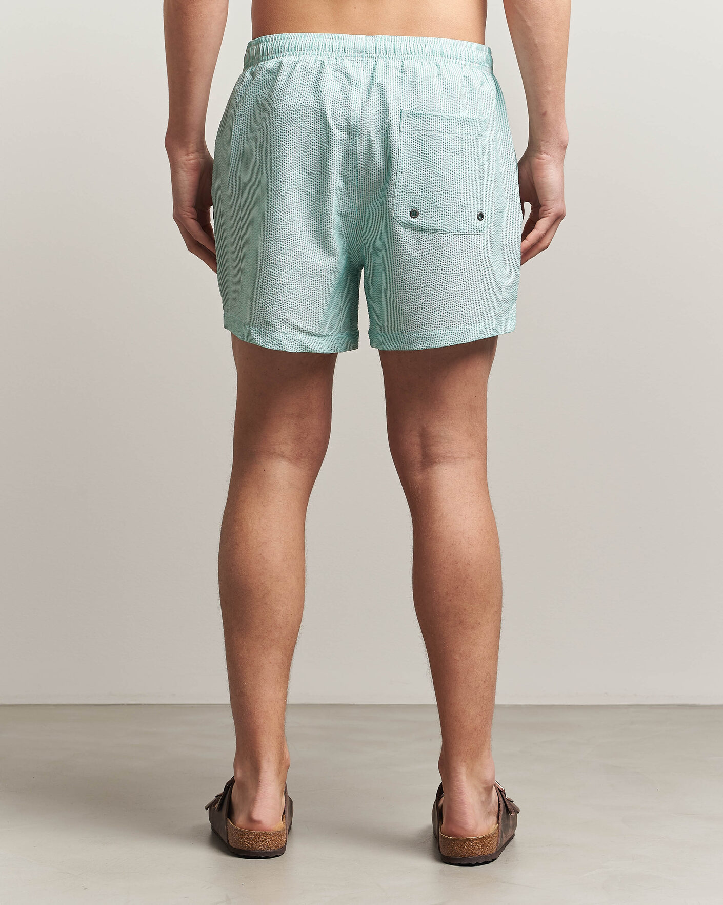 Uomini | Costumi da bagno | Morris | Seersucker Bathing Trunks Green