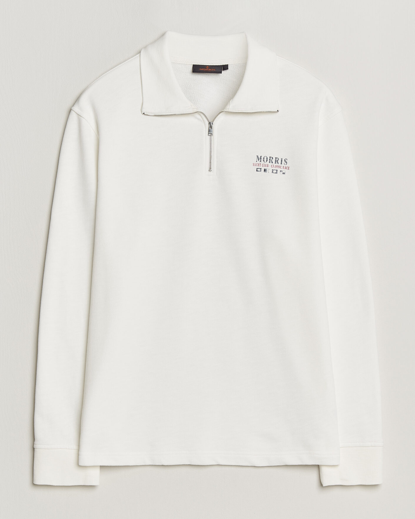 Uomini | Maglieria | Morris | Northcott Slub Half-Zip White