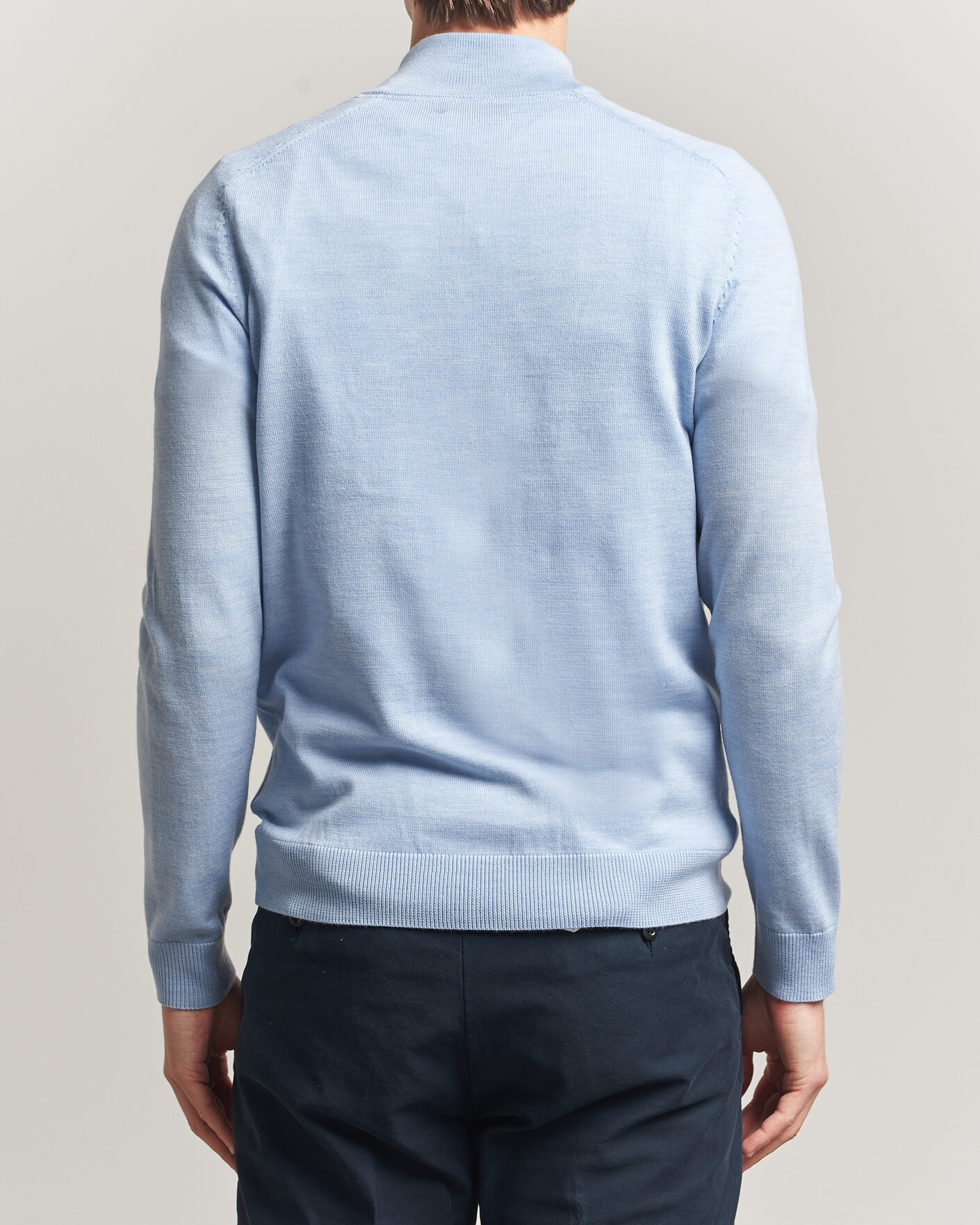 Uomini | Maglieria | Morris | John Merino Half-Zip Light Blue
