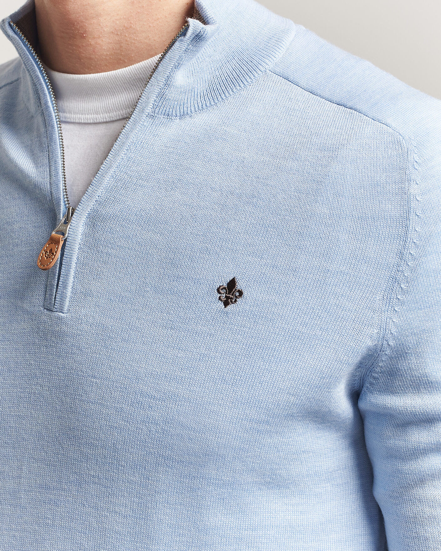 Uomini | Maglieria | Morris | John Merino Half-Zip Light Blue