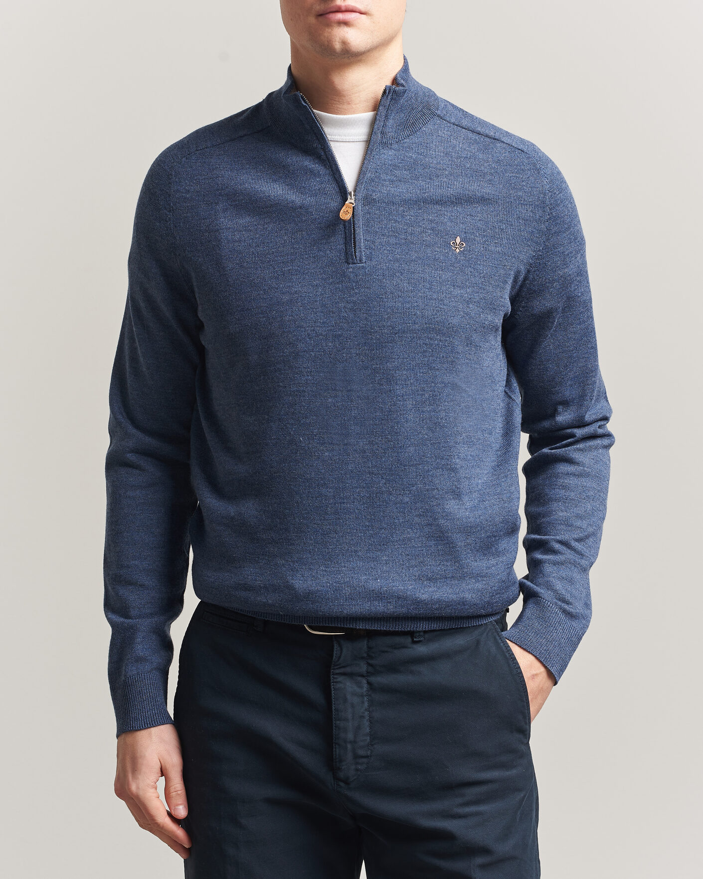 Uomini | Maglieria | Morris | John Merino Half-Zip Blue