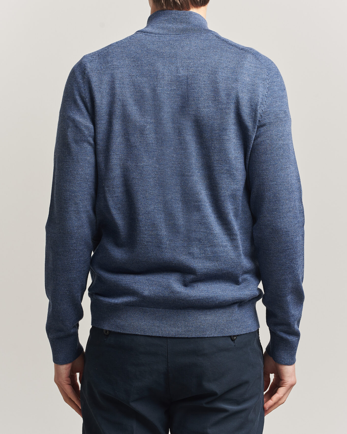 Uomini | Maglieria | Morris | John Merino Half-Zip Blue
