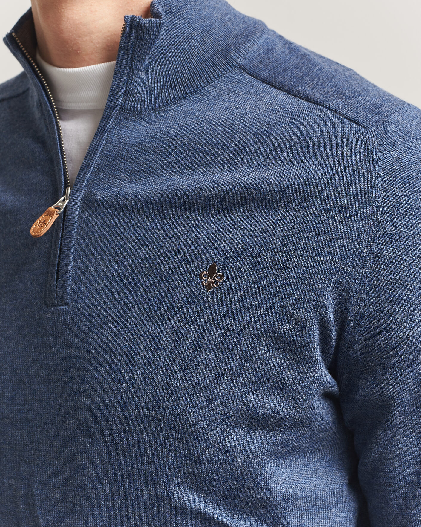 Uomini | Maglieria | Morris | John Merino Half-Zip Blue