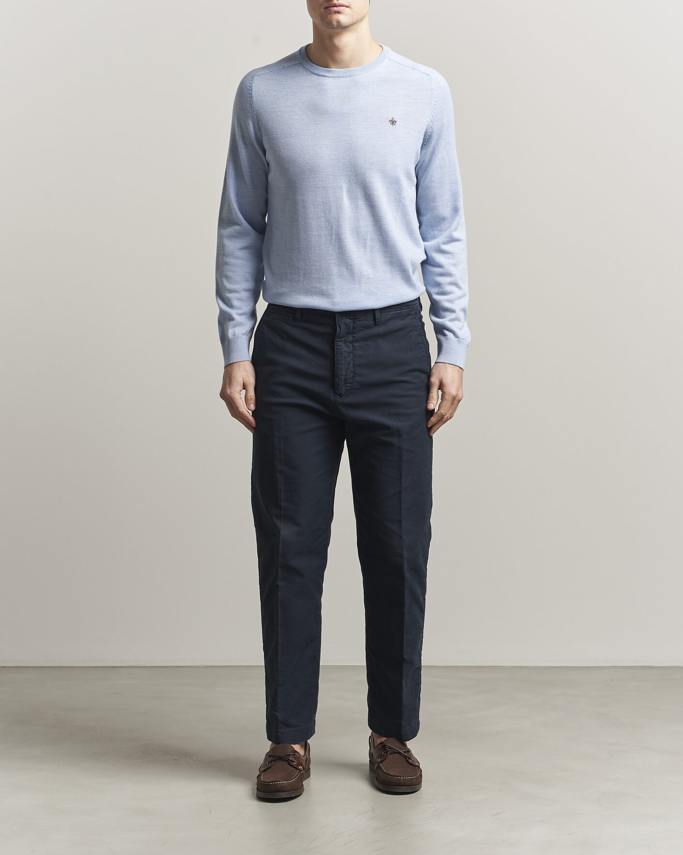 Uomini | Maglieria | Morris | Merino Oneck Light Blue