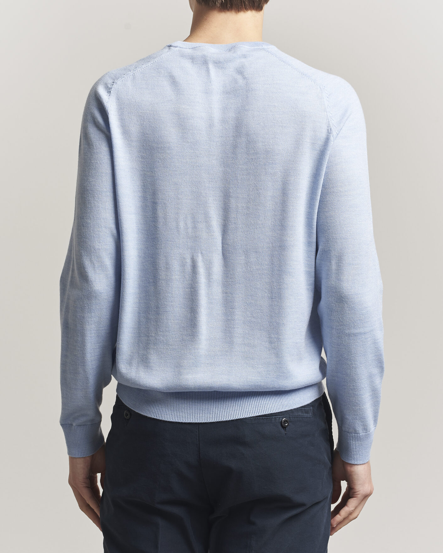 Uomini | Maglieria | Morris | Merino Oneck Light Blue