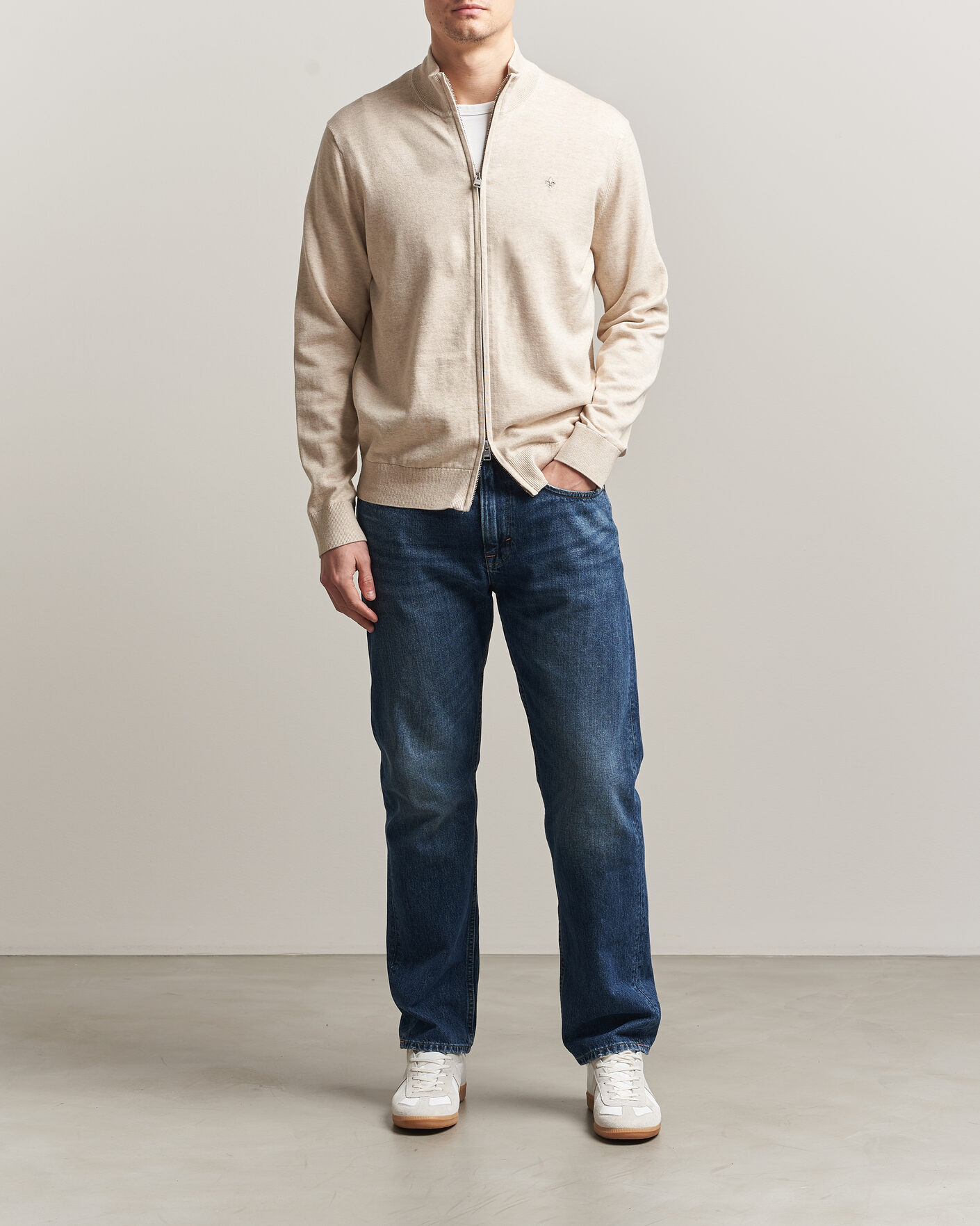 Uomini | Maglieria | Morris | Riley Zip Cardigan Khaki