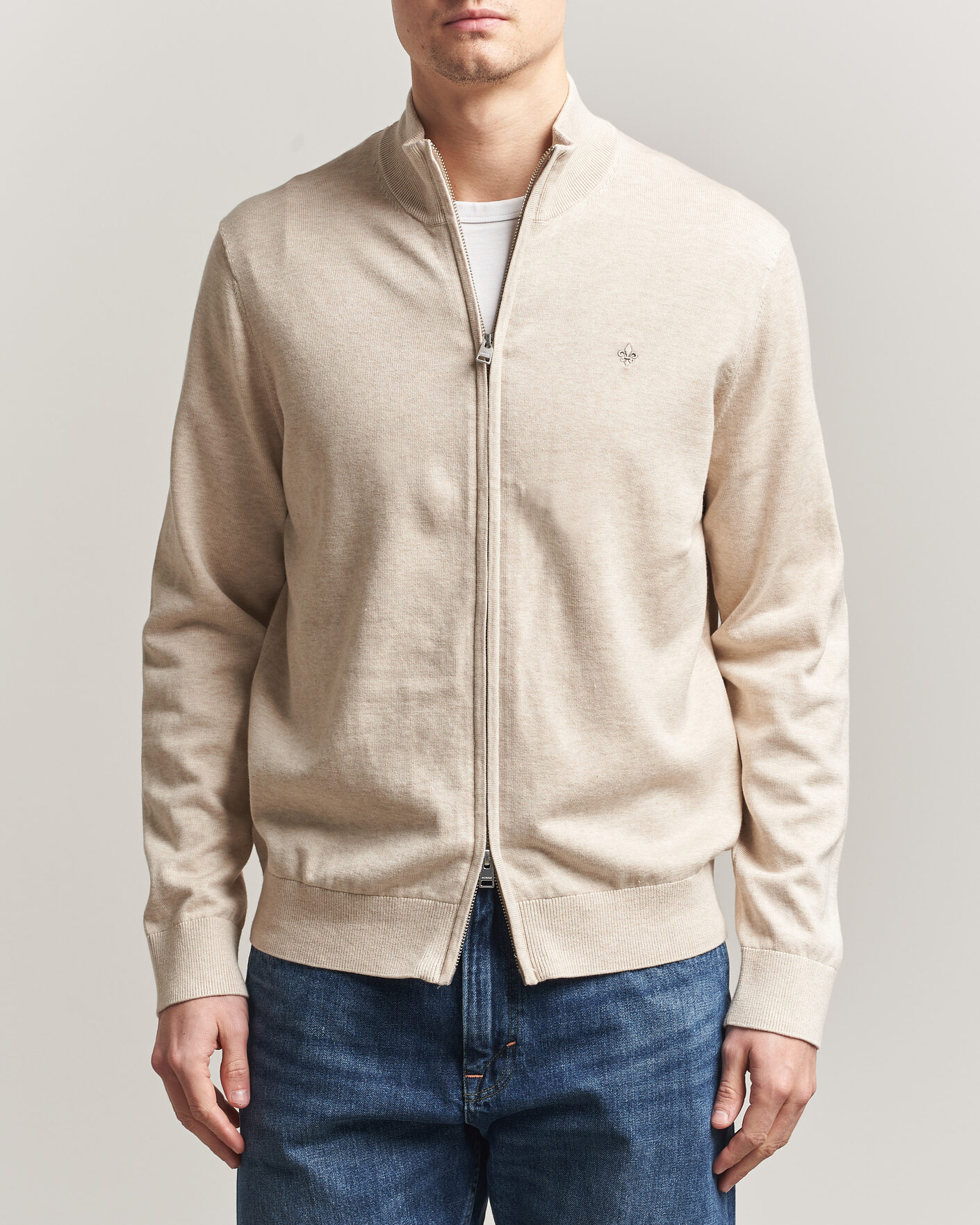 Uomini | Maglieria | Morris | Riley Zip Cardigan Khaki