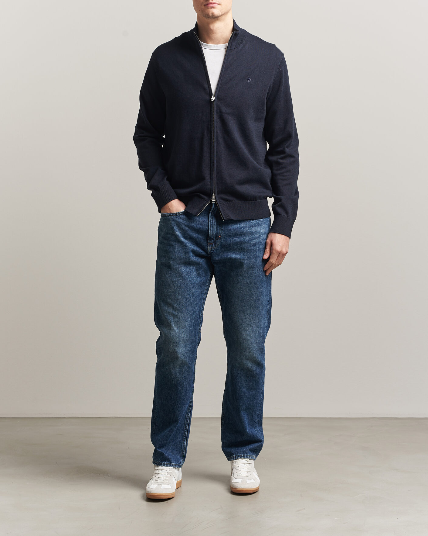 Uomini | Maglieria | Morris | Riley Zip Cardigan Navy
