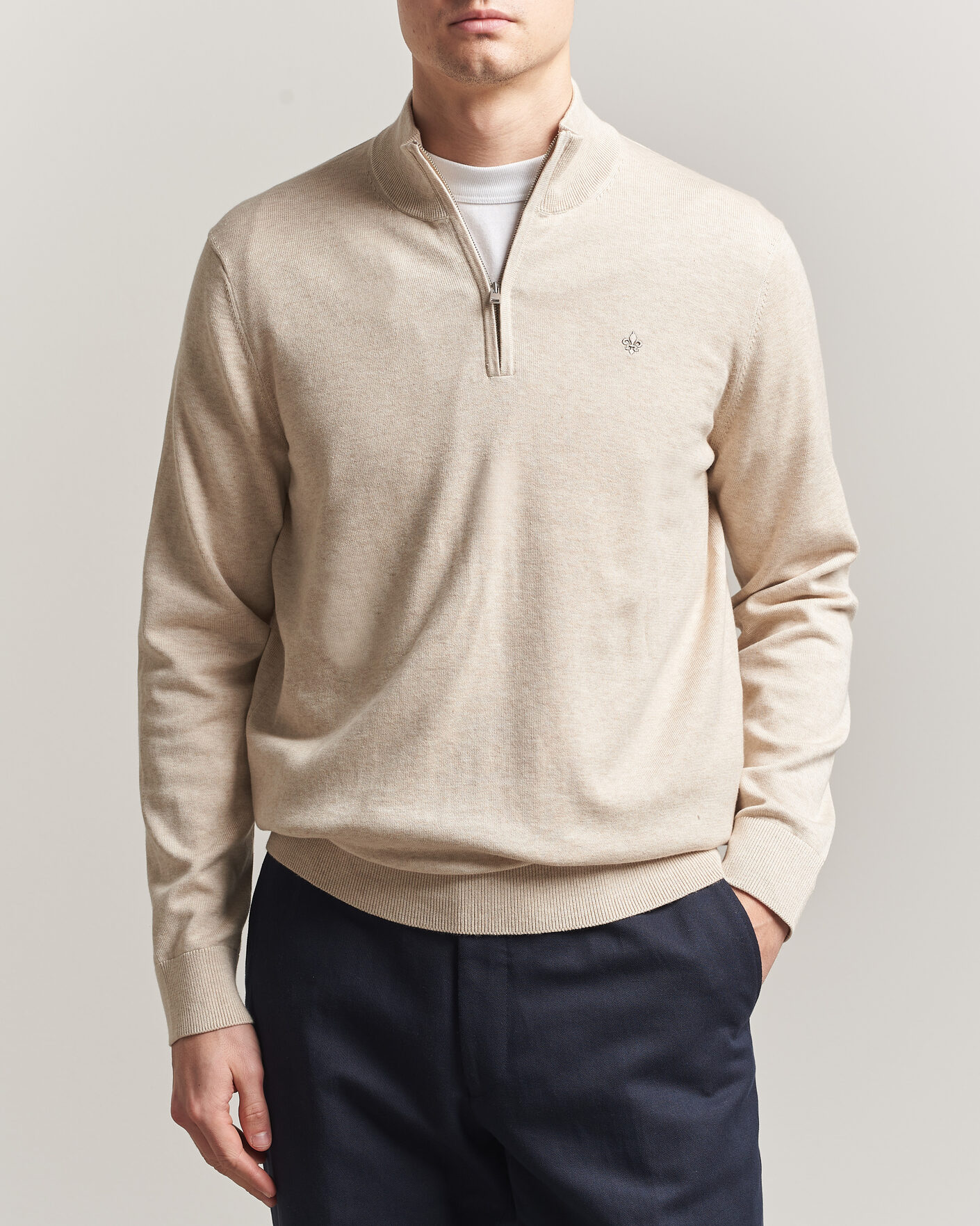 Uomini | Maglieria | Morris | Riley Half-Zip Khaki