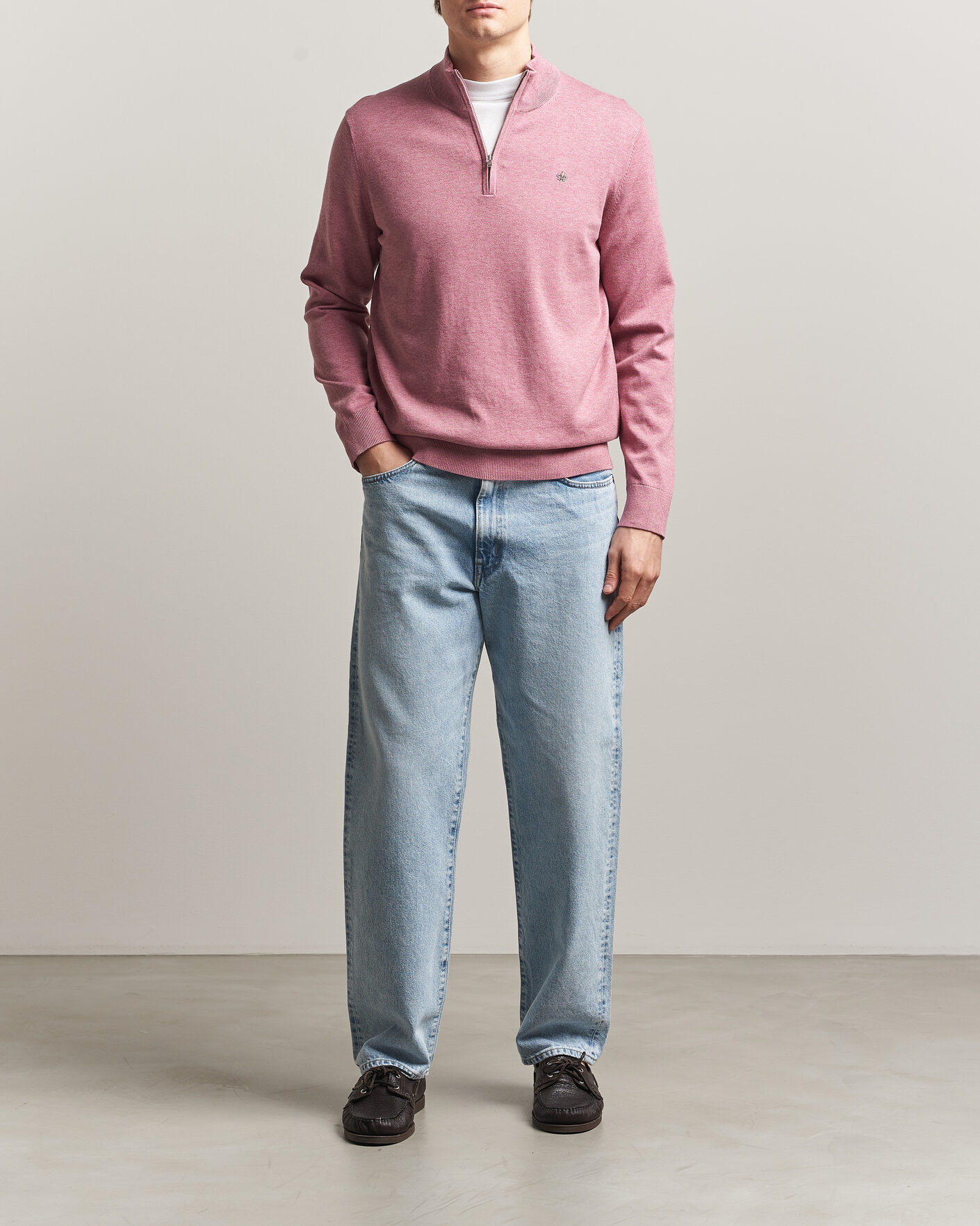 Uomini | Maglieria | Morris | Riley Half-Zip Pink