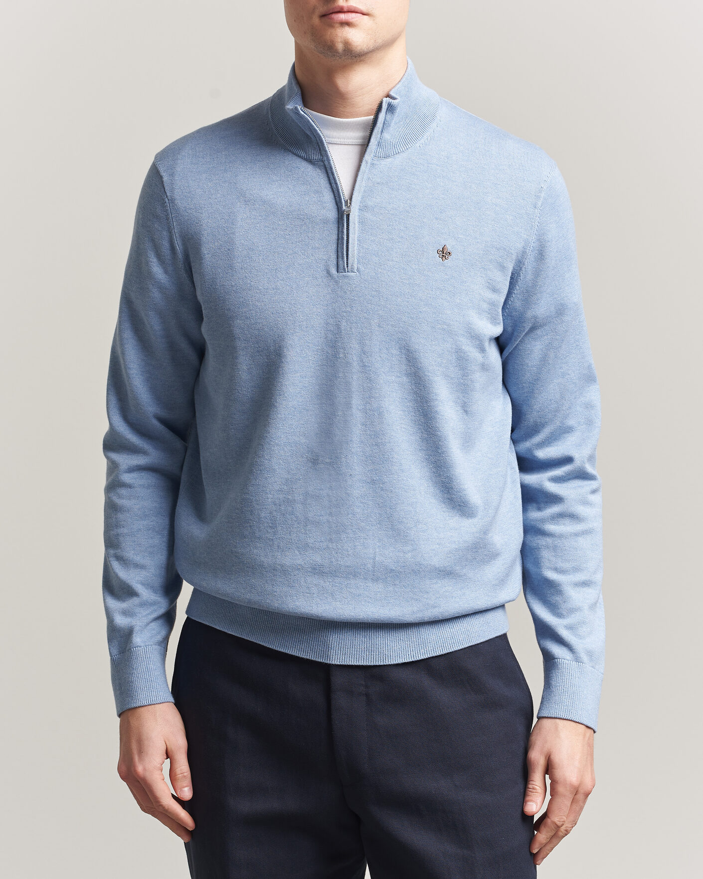 Uomini | Maglieria | Morris | Riley Half-Zip Light Blue