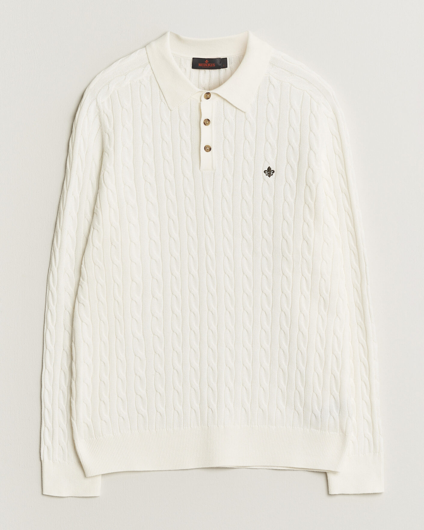 Uomini | Maglieria | Morris | Lancaster Cable Polo Off White
