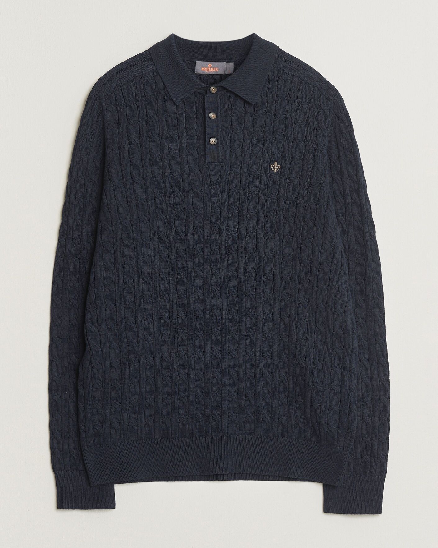 Uomini | Maglieria | Morris | Lancaster Cable Polo Navy