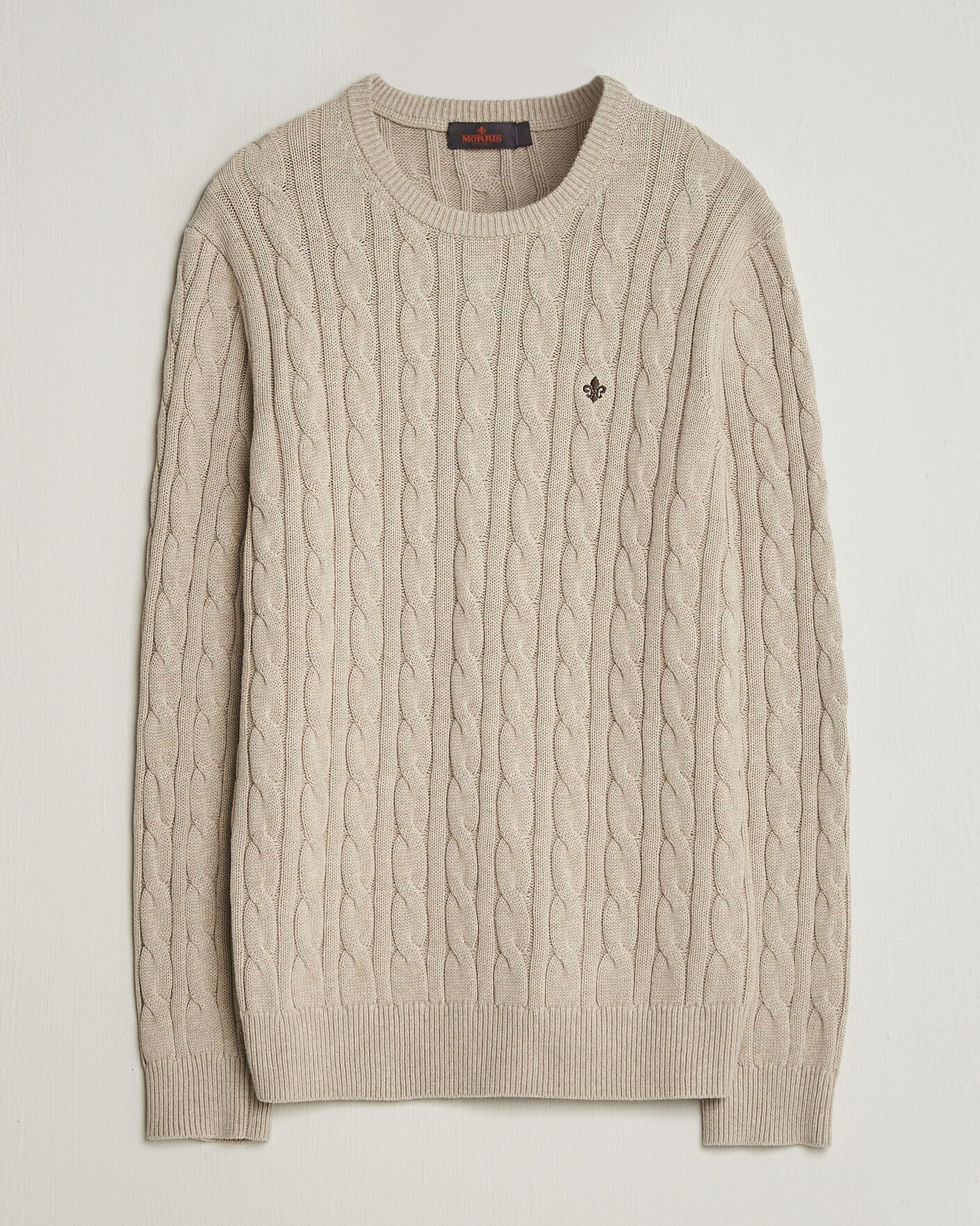 Uomini | Maglieria | Morris | Ethan Cable Oneck Khaki