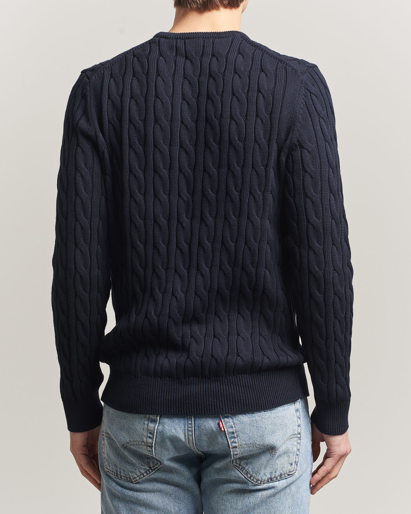 Uomini | Maglieria | Morris | Ethan Cable Oneck Navy