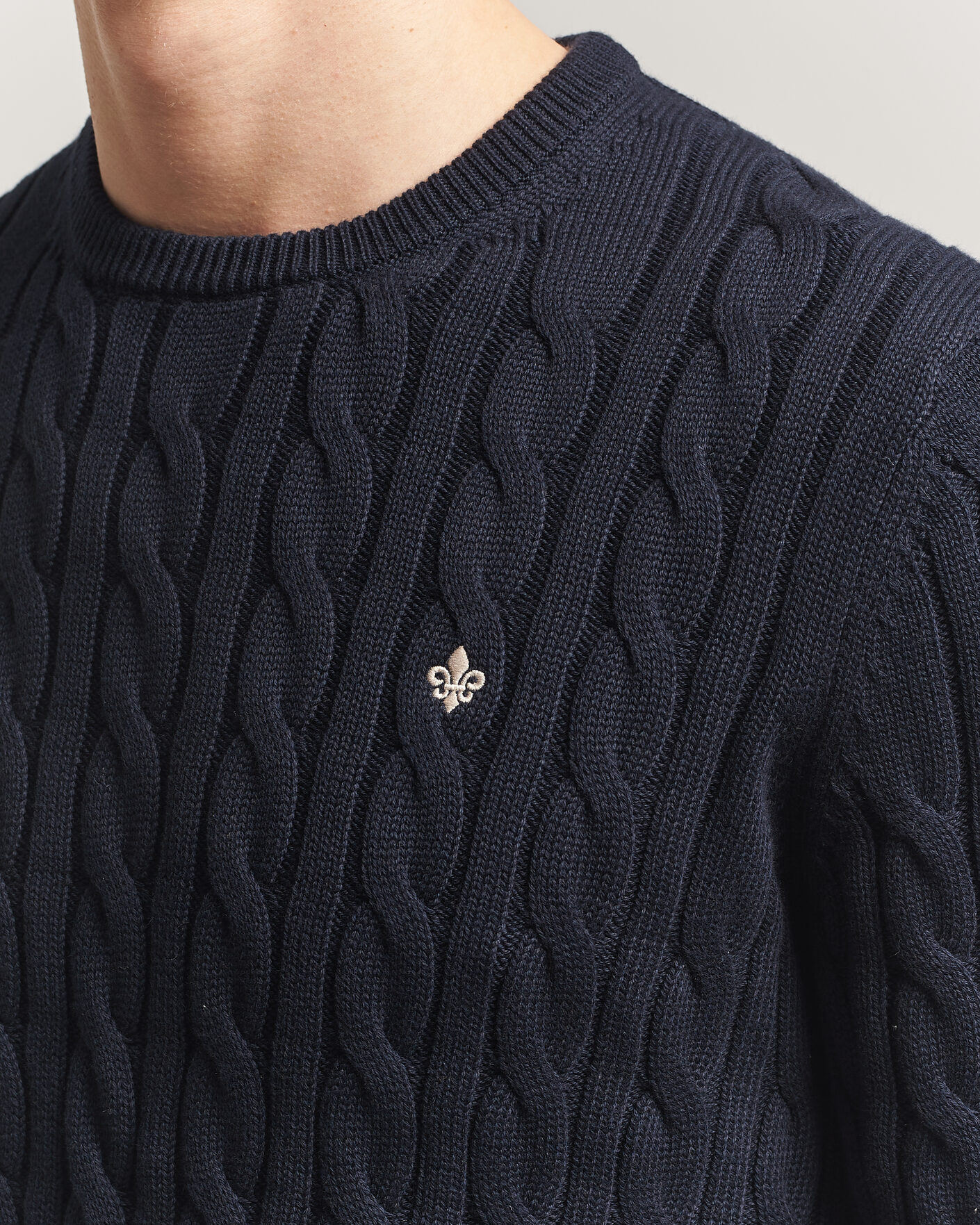 Uomini | Maglieria | Morris | Ethan Cable Oneck Navy
