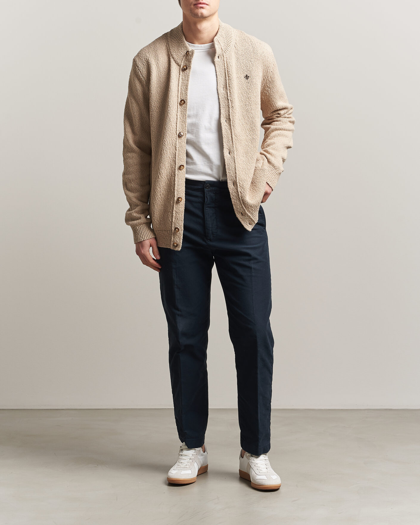 Uomini | Maglieria | Morris | Windham Button Cardigan Khaki