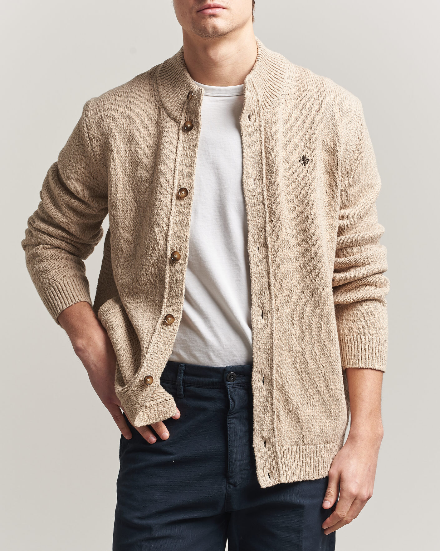 Uomini | Maglieria | Morris | Windham Button Cardigan Khaki