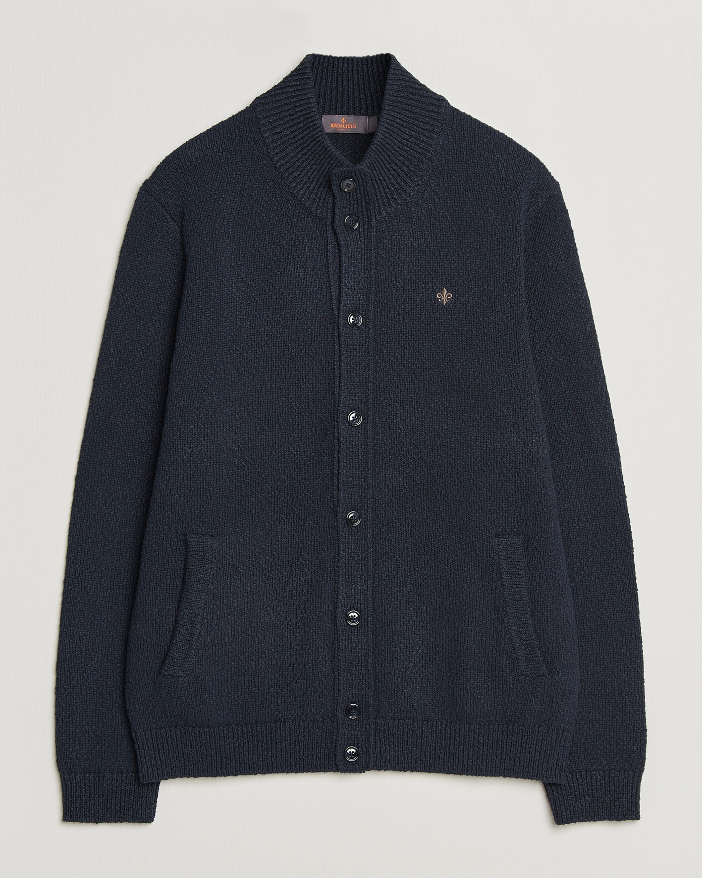 Uomini | Maglieria | Morris | Windham Button Cardigan Navy