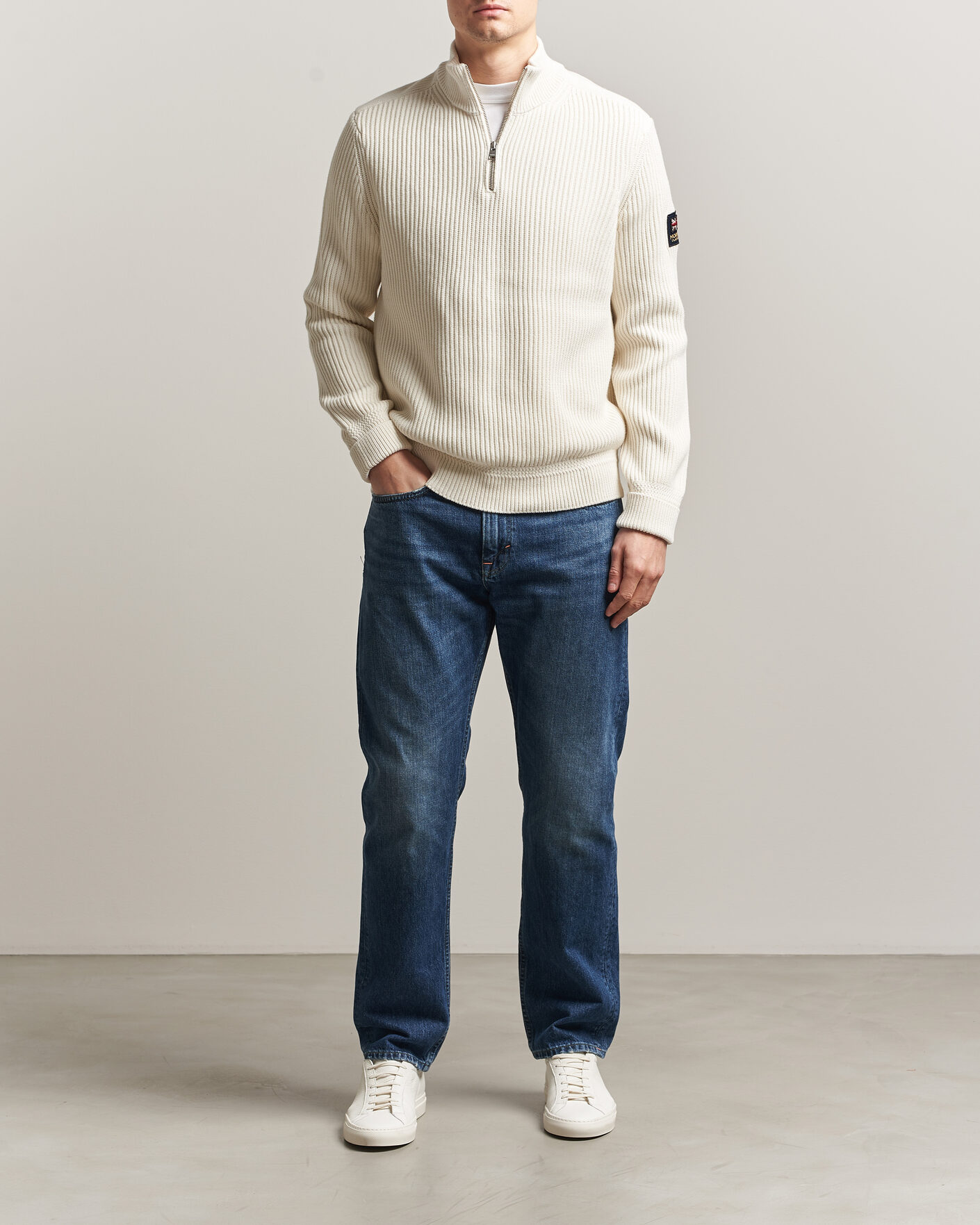 Uomini | Maglieria | Morris | Brenton Half-Zip Off White