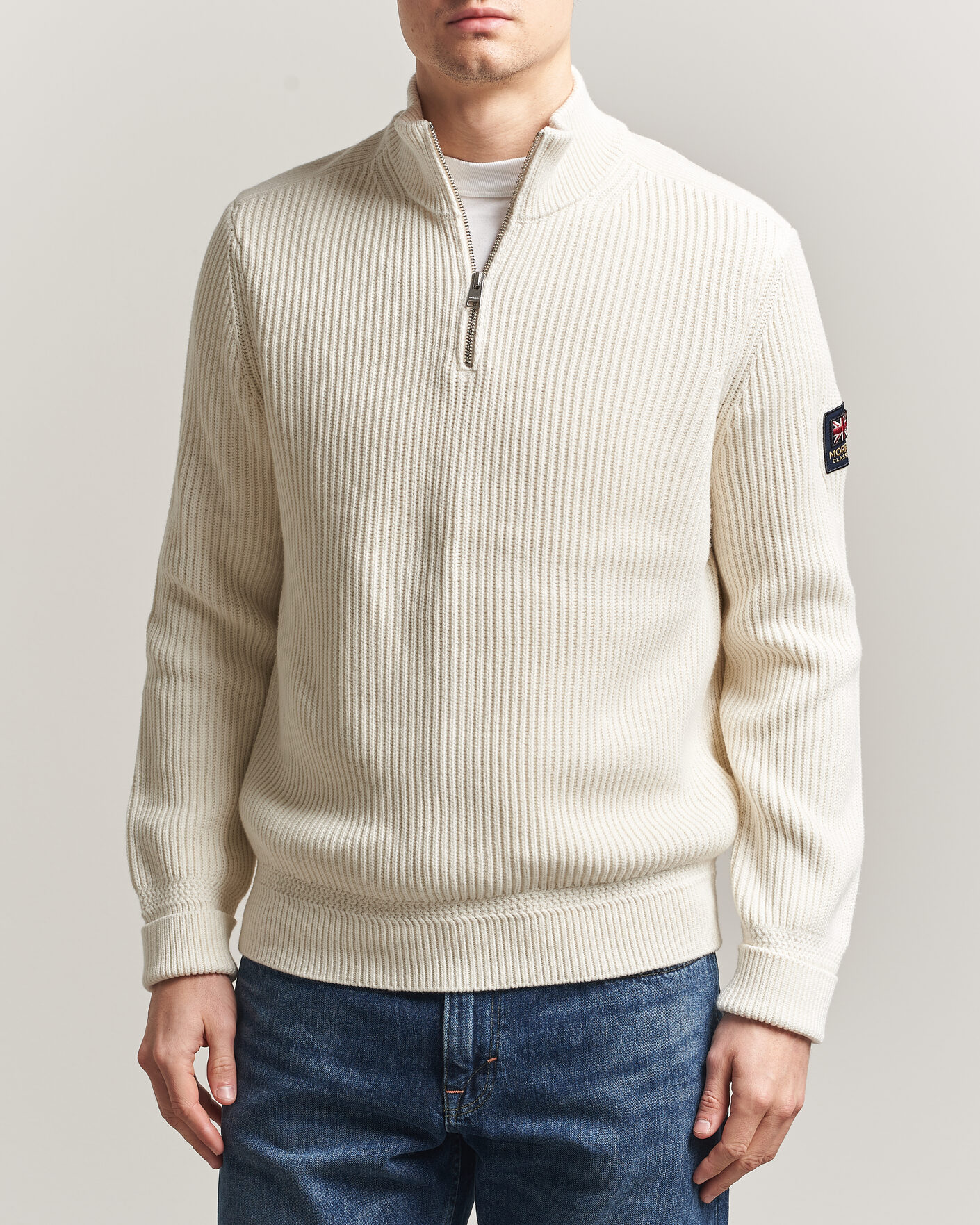 Uomini | Maglieria | Morris | Brenton Half-Zip Off White