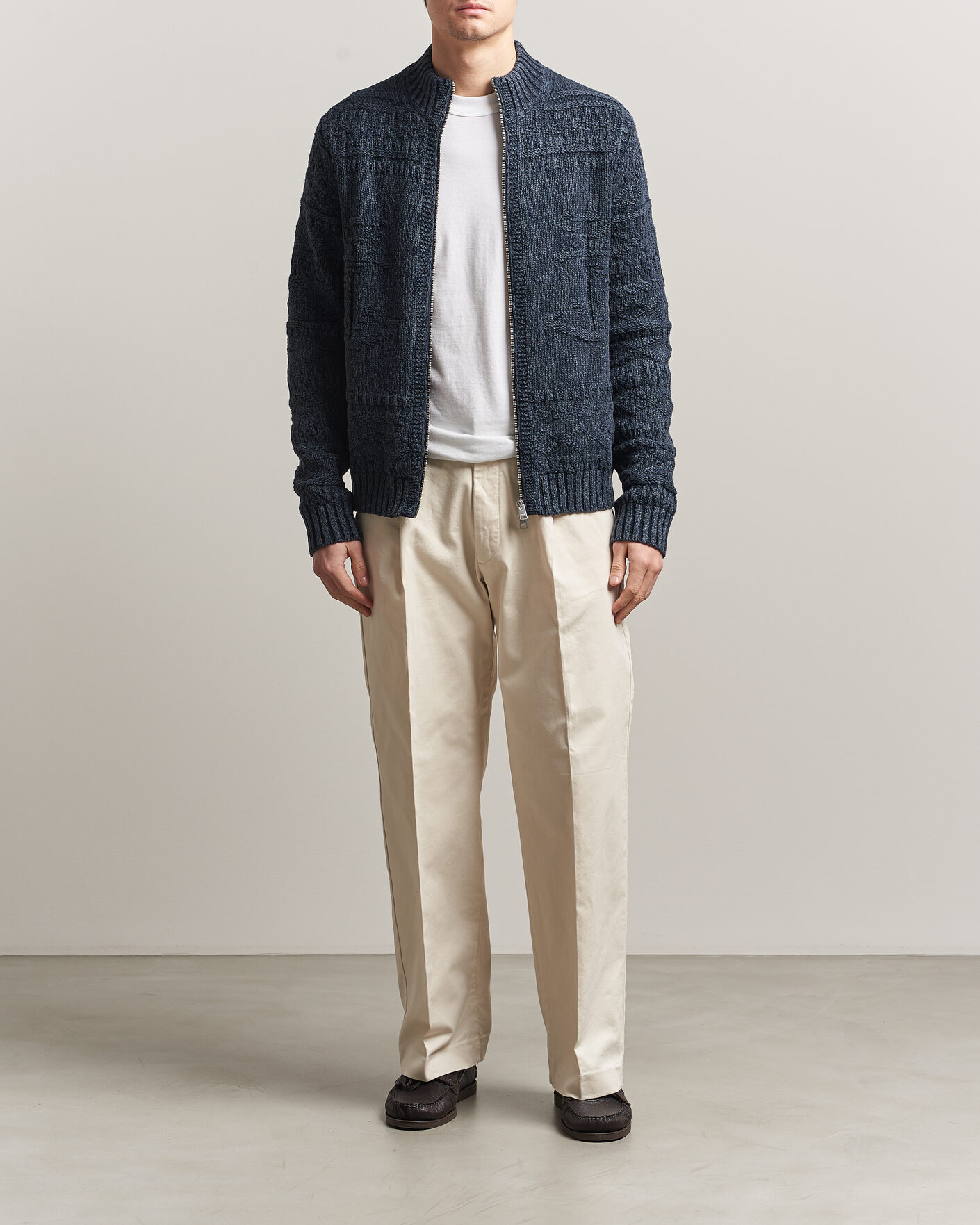 Uomini | Maglieria | Morris | Chatham Knitted Jacket Navy
