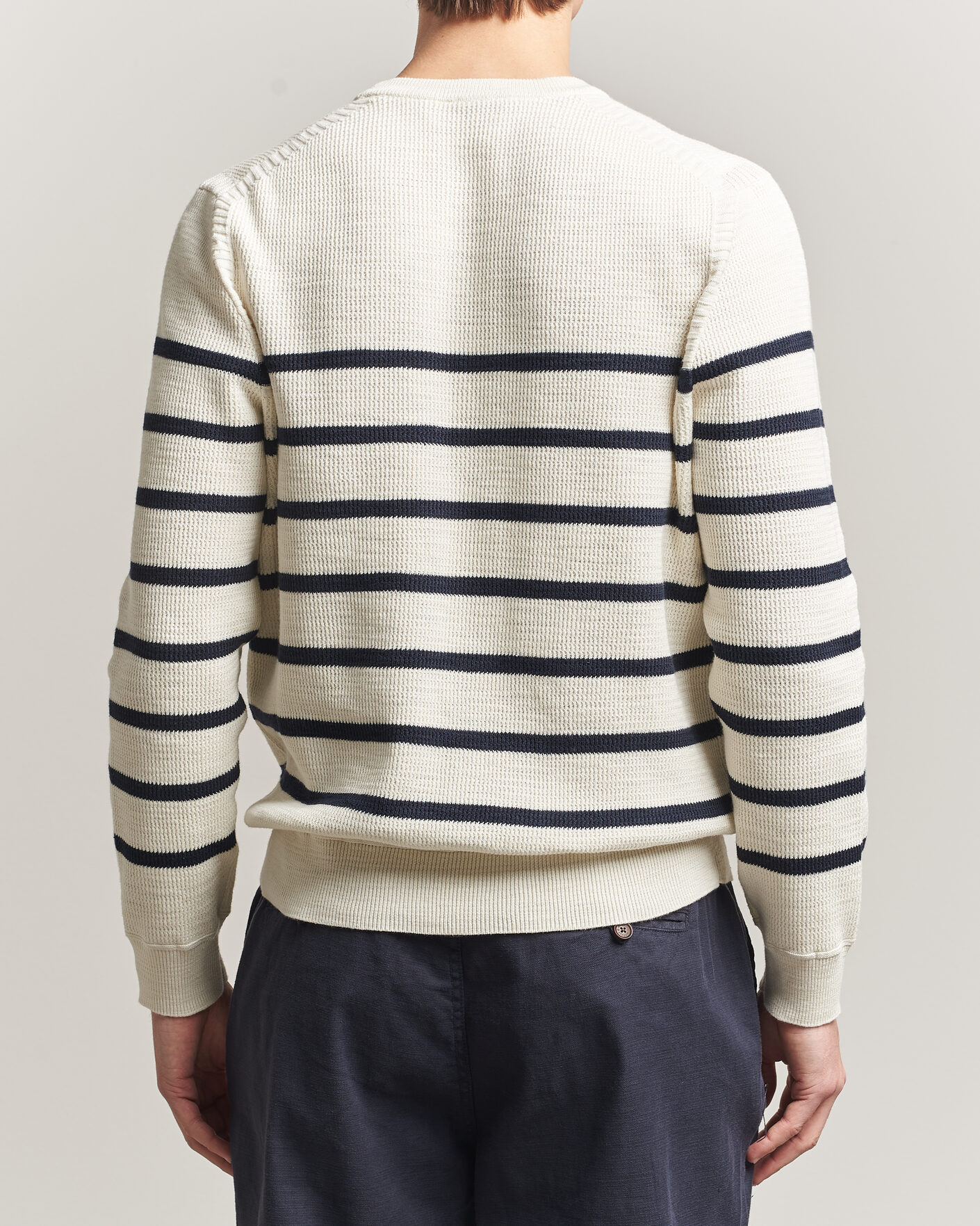 Uomini | Maglieria | Morris | Benedict Stripe Oneck Off White
