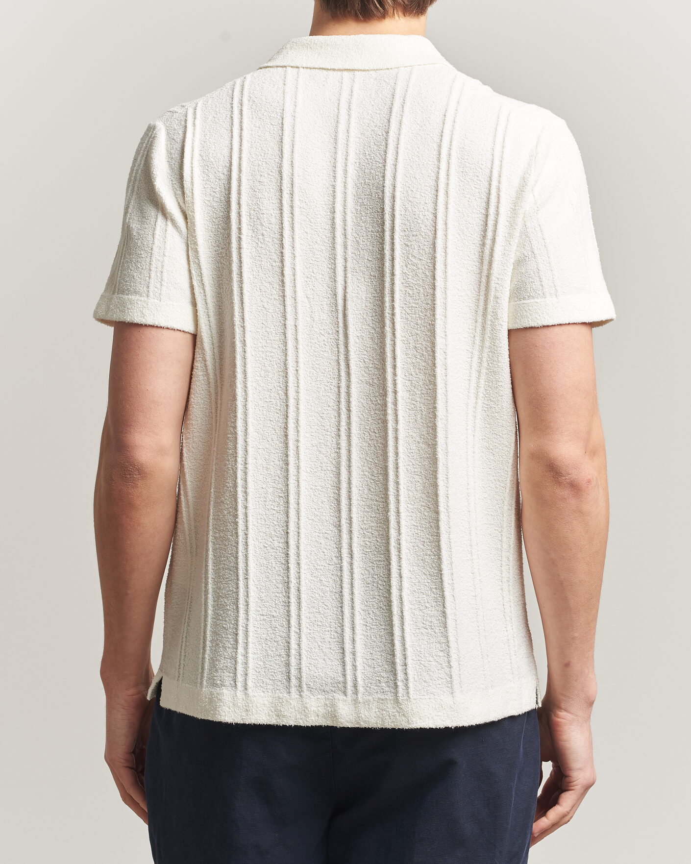 Uomini | Camicie | Morris | Clayton Knitted Short Sleeve Shirt Off White