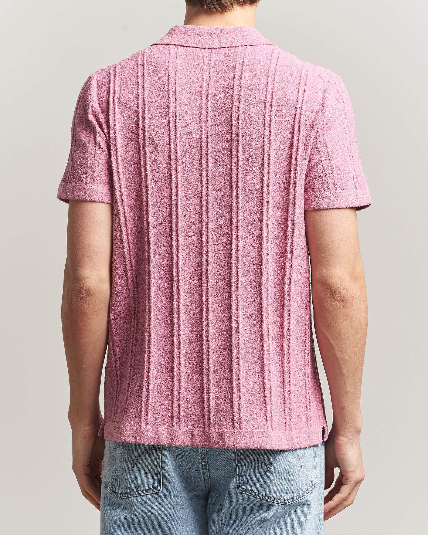Uomini | Camicie | Morris | Clayton Knitted Short Sleeve Shirt Pink