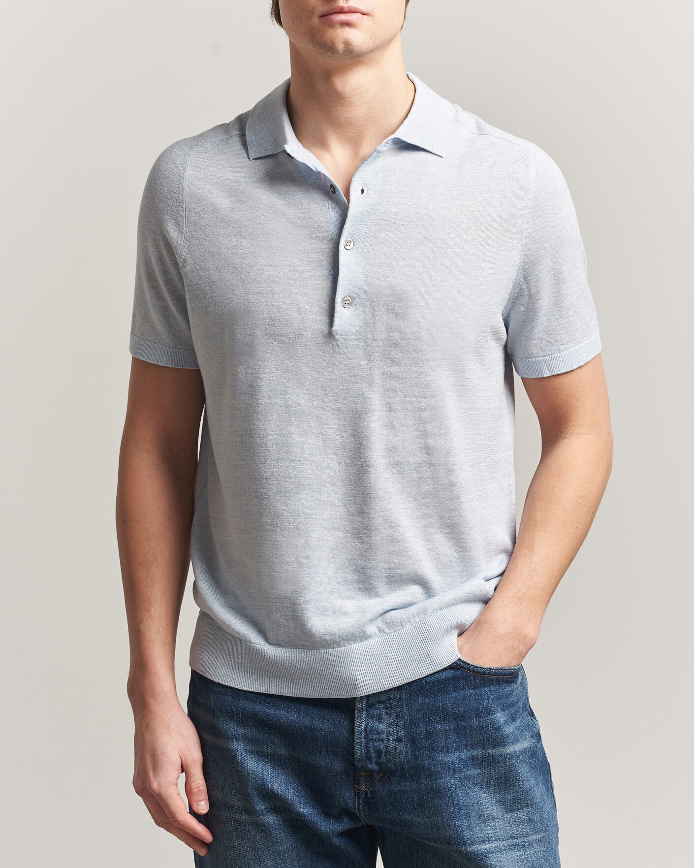 Uomini | Polo | Morris | Colin Short Sleeve Polo Shirt Light Blue