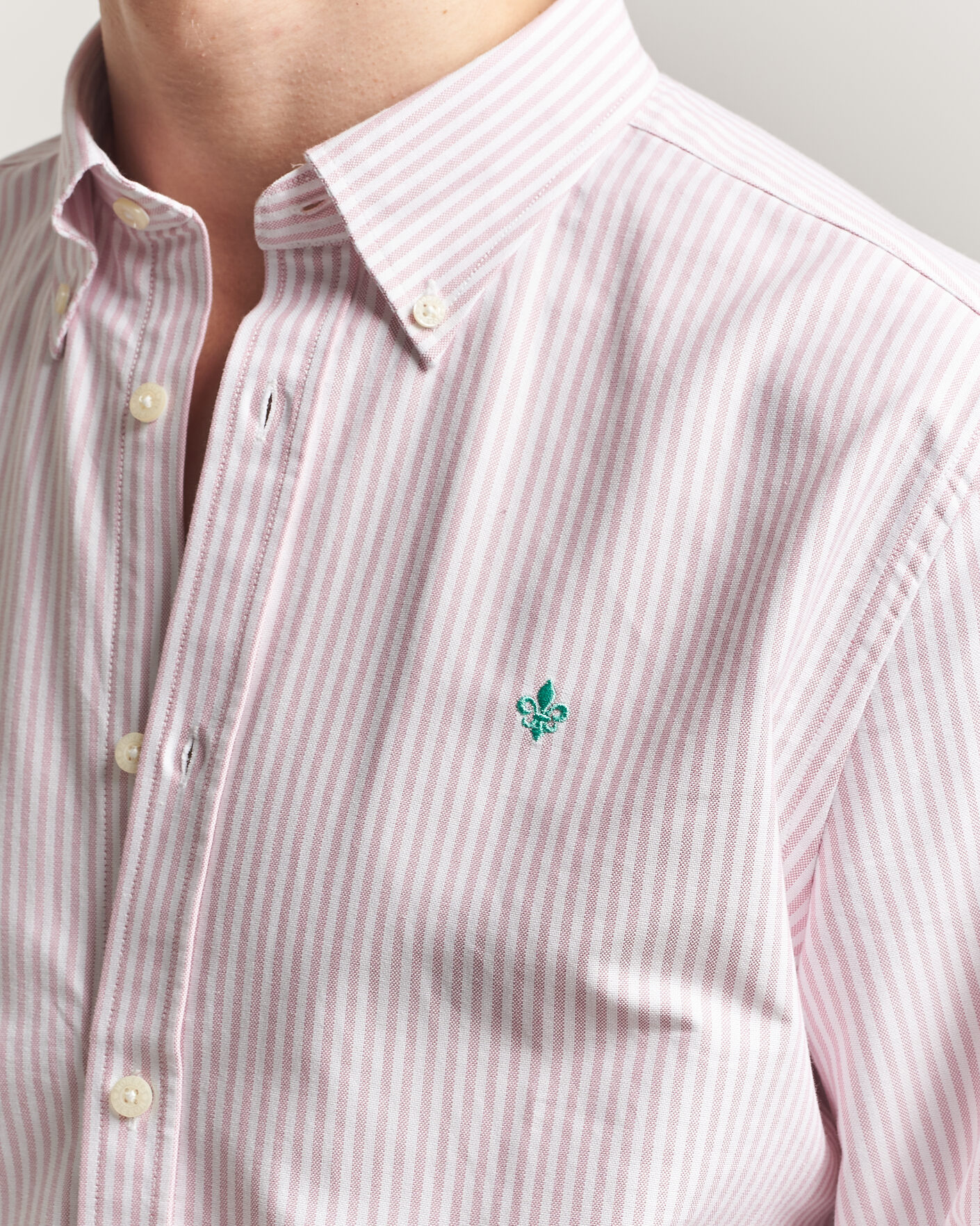 Uomini | Camicie | Morris | Douglas Striped Oxford Shirt Pink