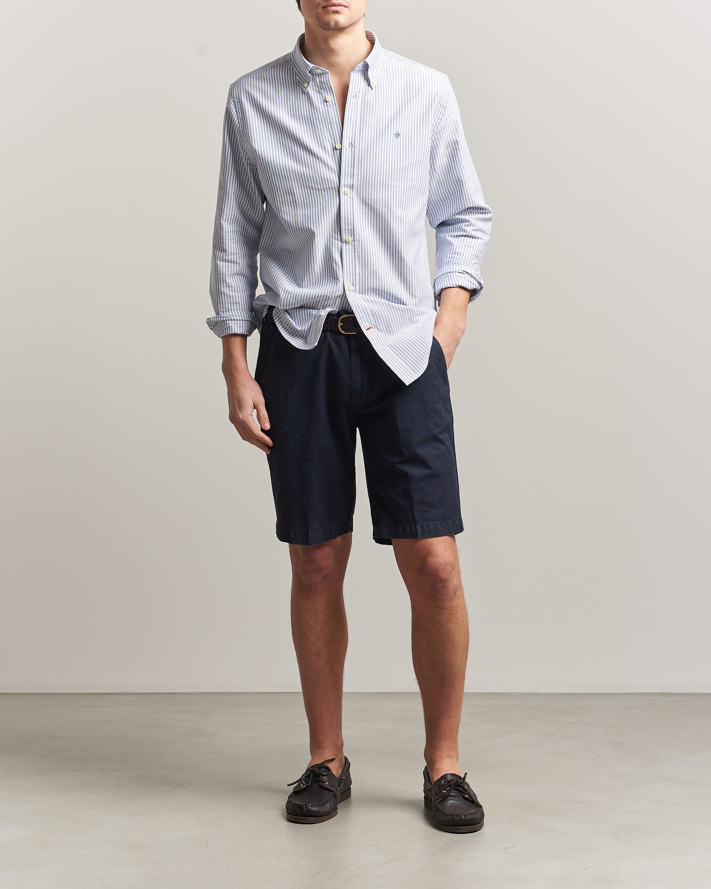 Uomini | Camicie | Morris | Douglas Striped Oxford Shirt Dark Blue