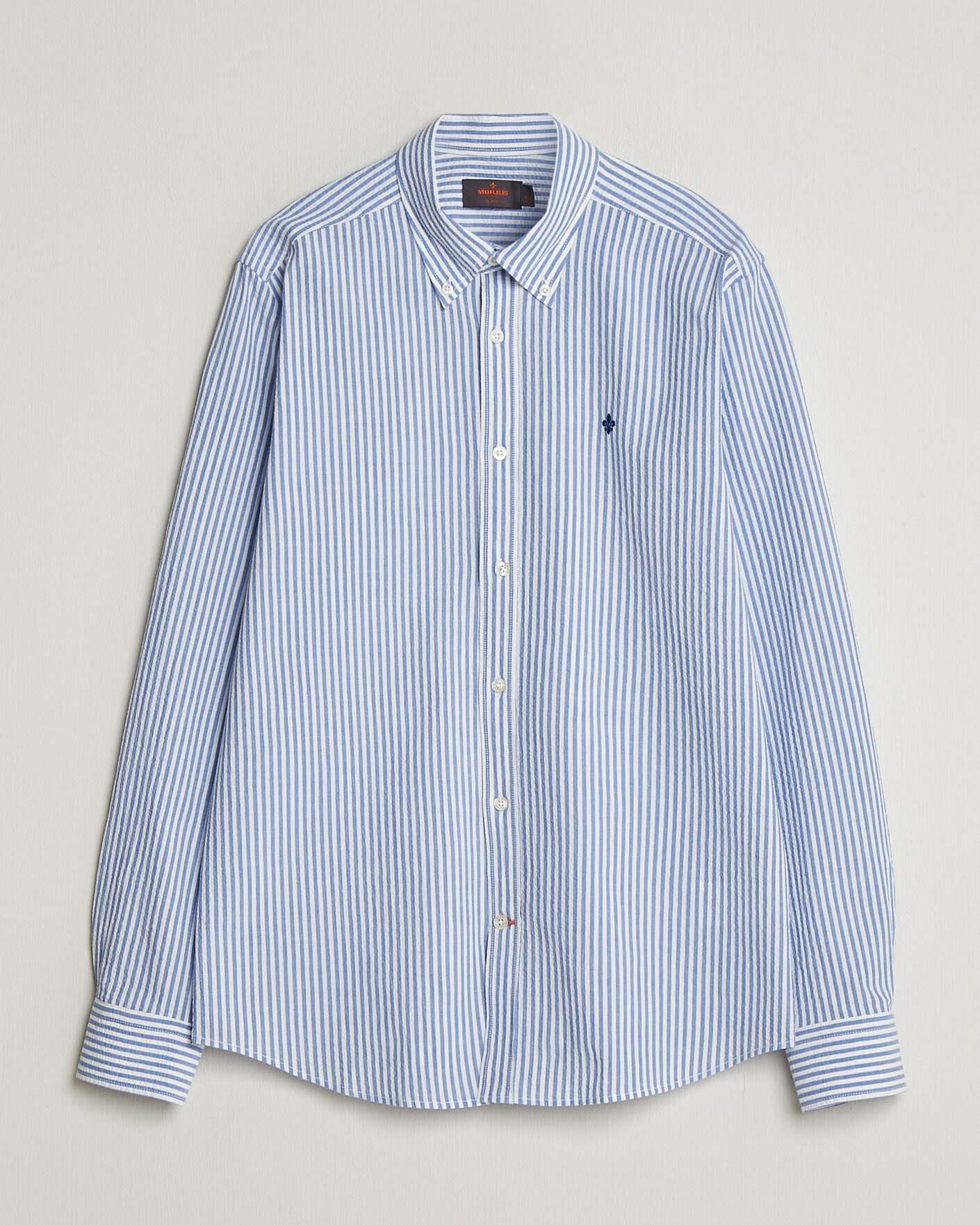 Uomini | Camicie | Morris | Seersucker Shirt Blue