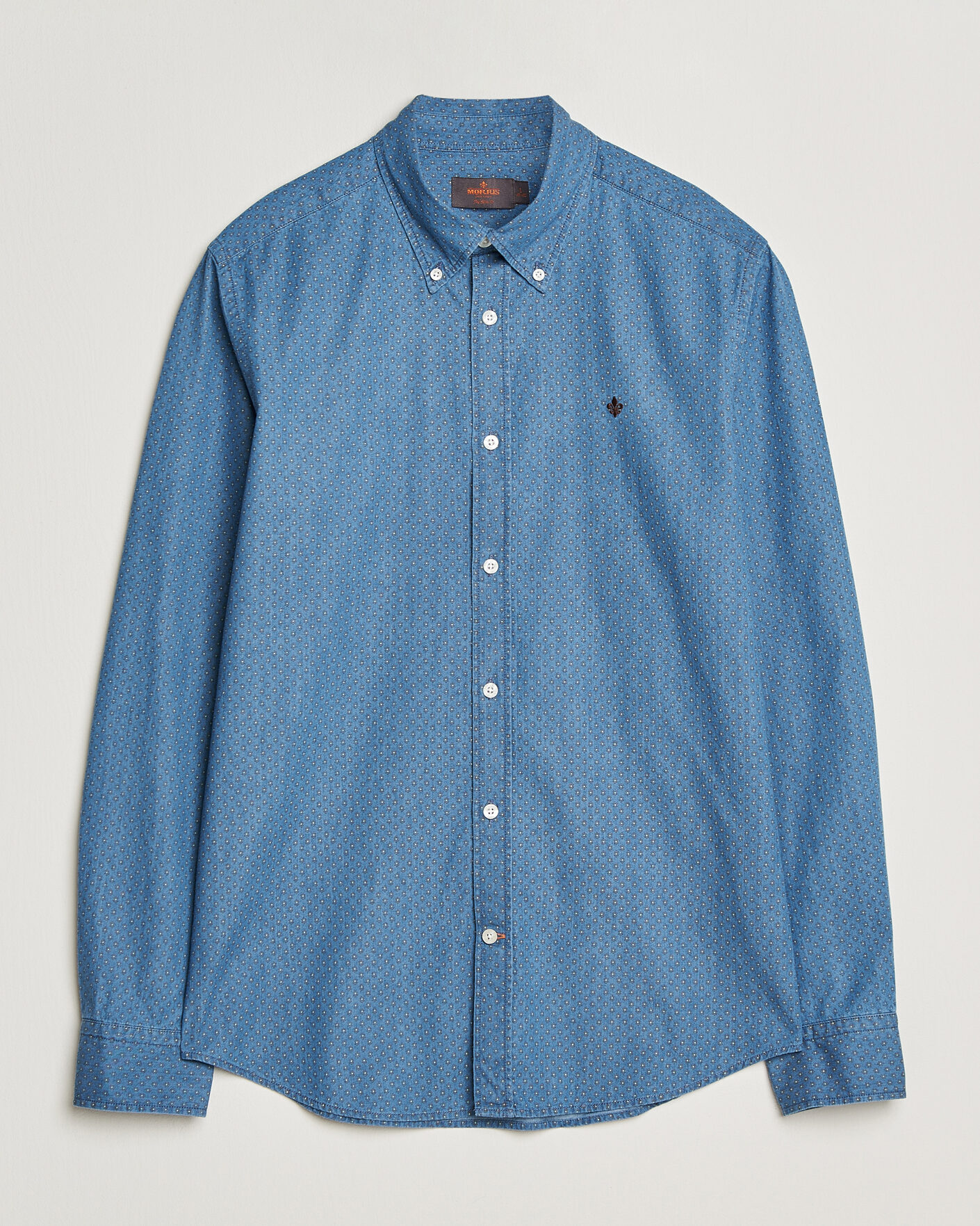 Uomini | Camicie | Morris | Denim Printed Shirt Blue
