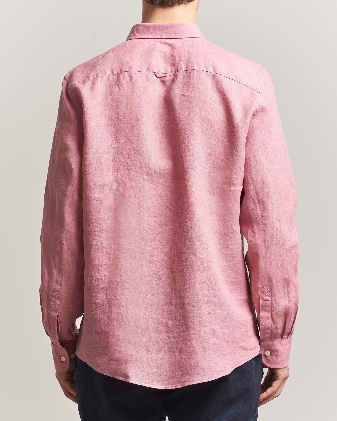 Uomini | Camicie | Morris | Douglas Button Down Linen Shirt Pink