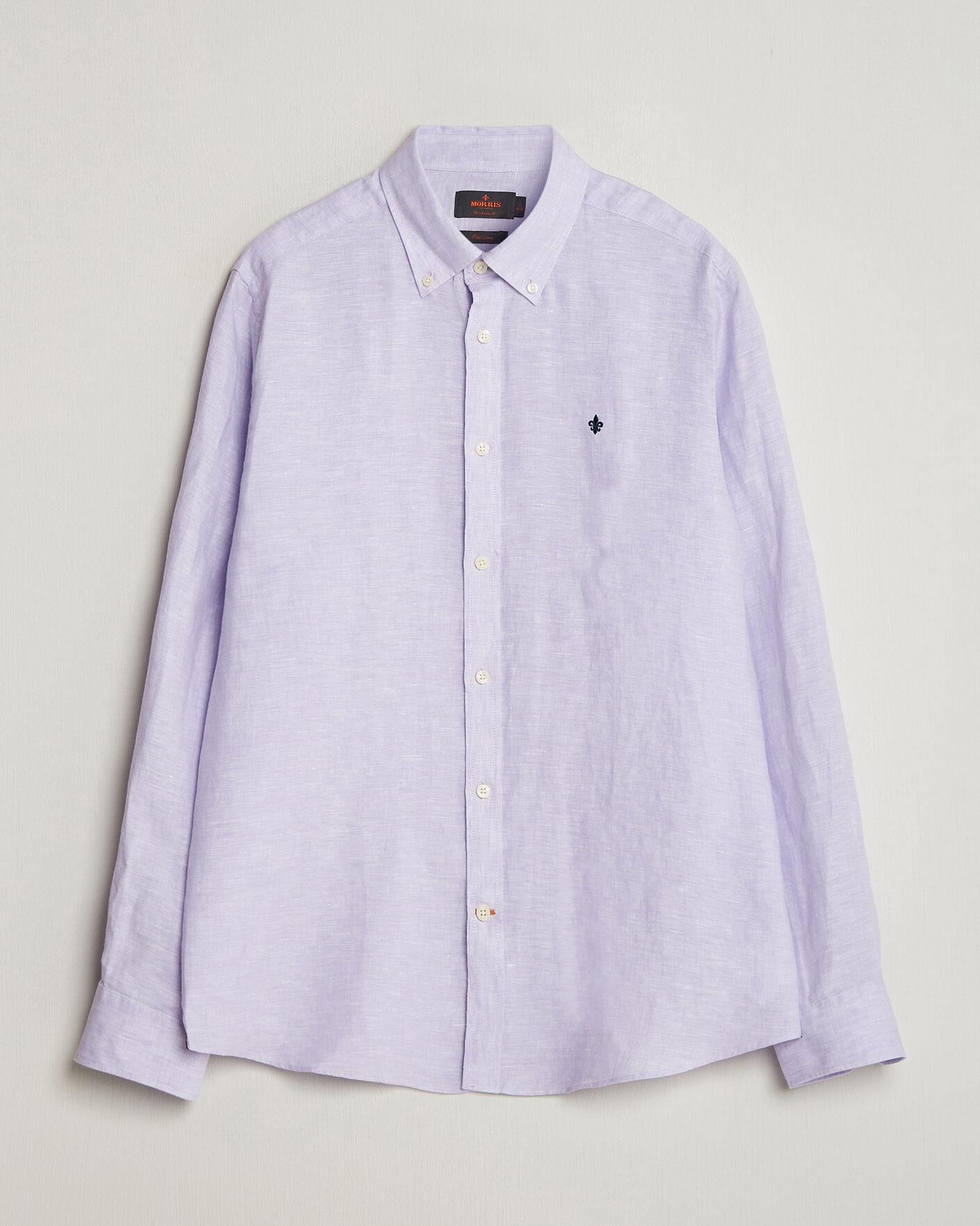 Uomini | Camicie | Morris | Douglas Button Down Linen Shirt Purple