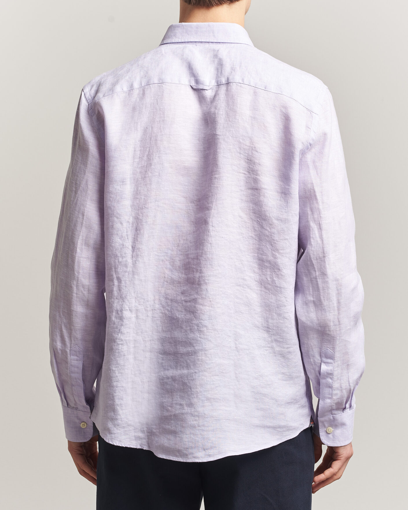 Uomini | Camicie | Morris | Douglas Button Down Linen Shirt Purple