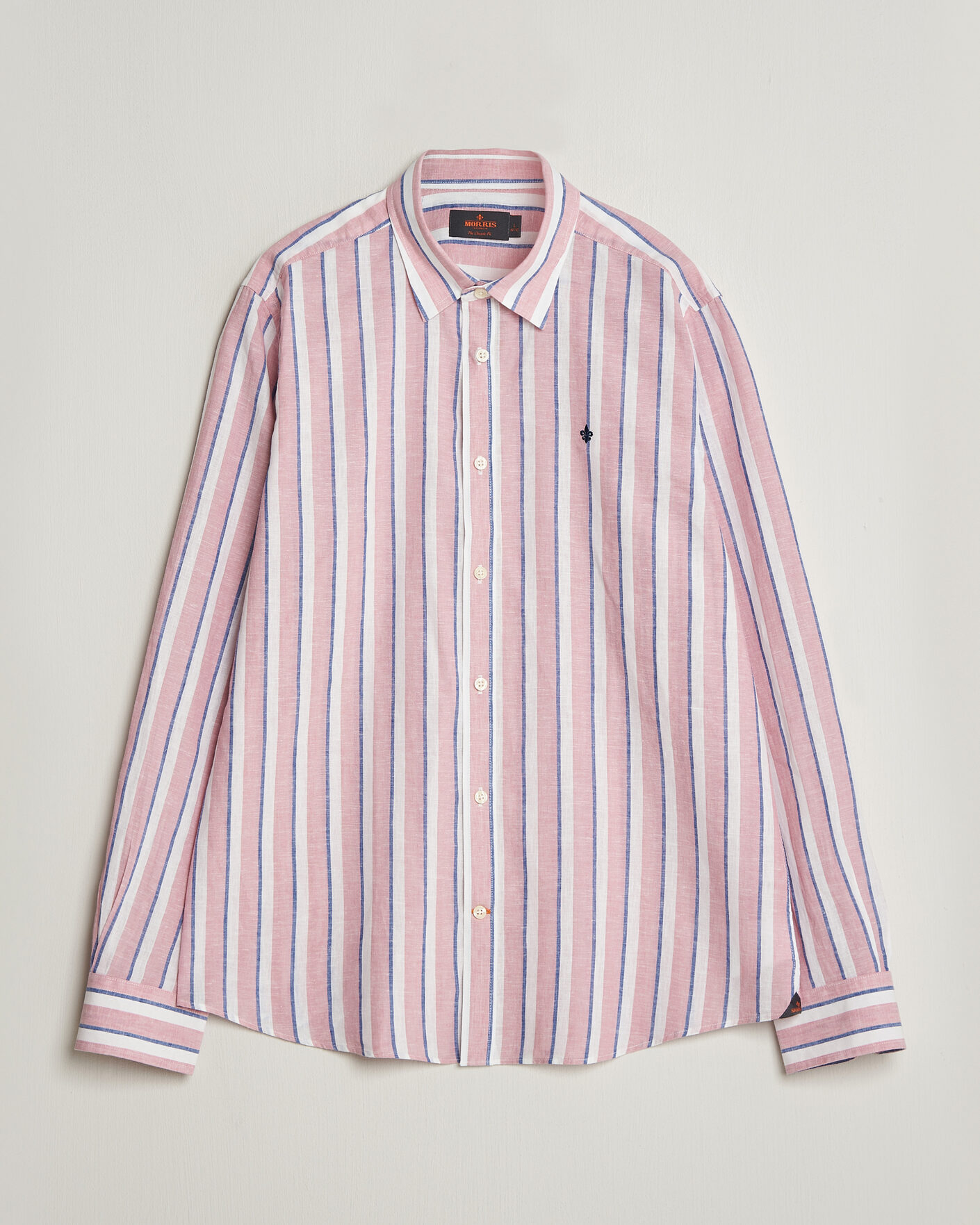Uomini | Camicie | Morris | Douglas Linen Striped Shirt Red/White