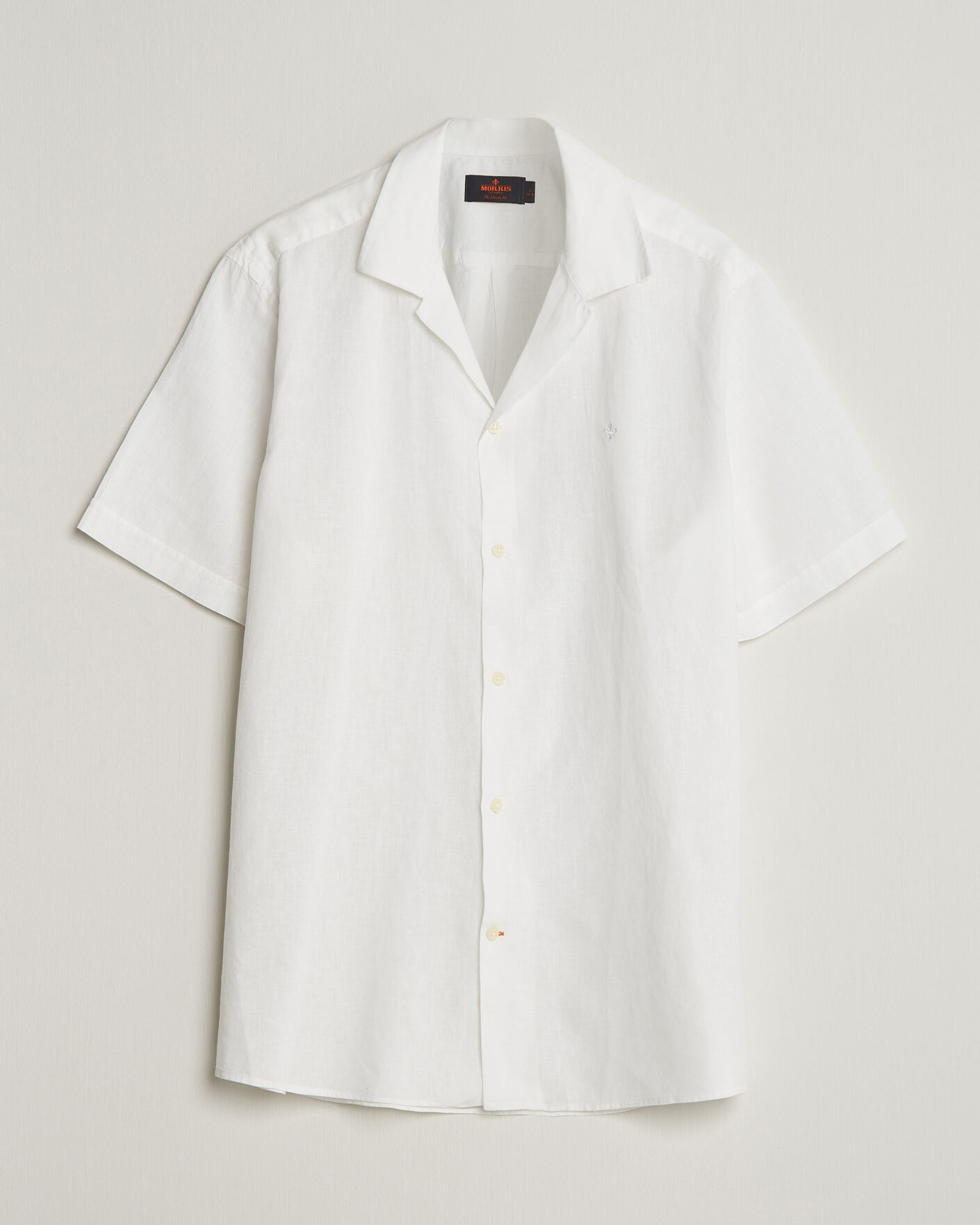 Uomini | Camicie | Morris | Resort Short Sleeve Linen Shirt White