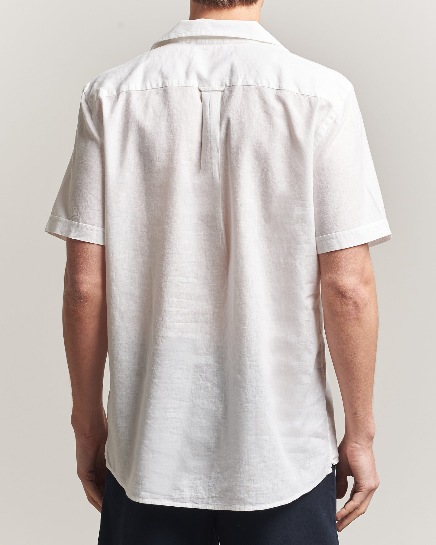 Uomini | Camicie | Morris | Resort Short Sleeve Linen Shirt White